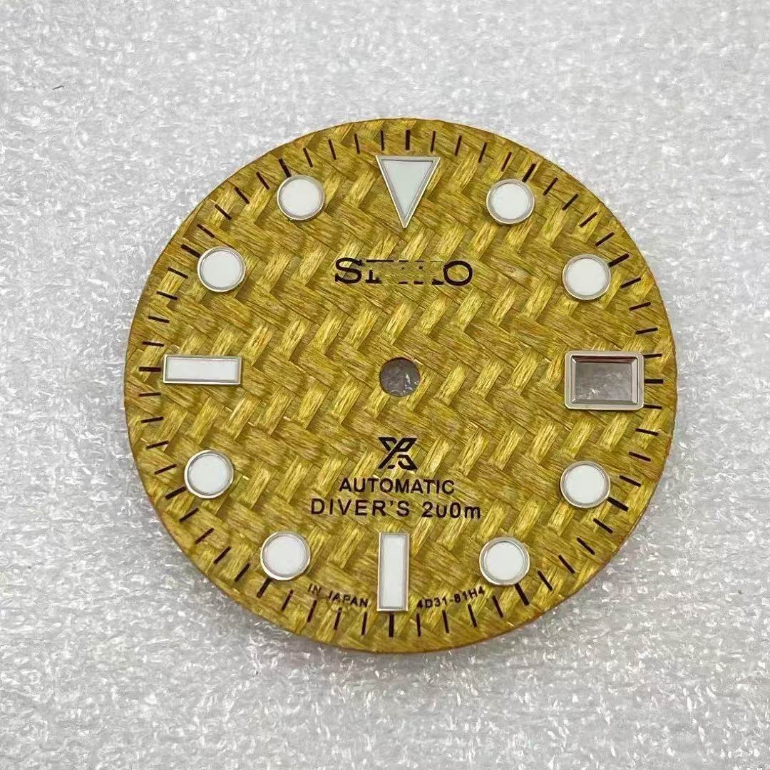28.5mm Carbon fiber Watch Dial Green Blue Luminous for Nh35 Nh36 Movement