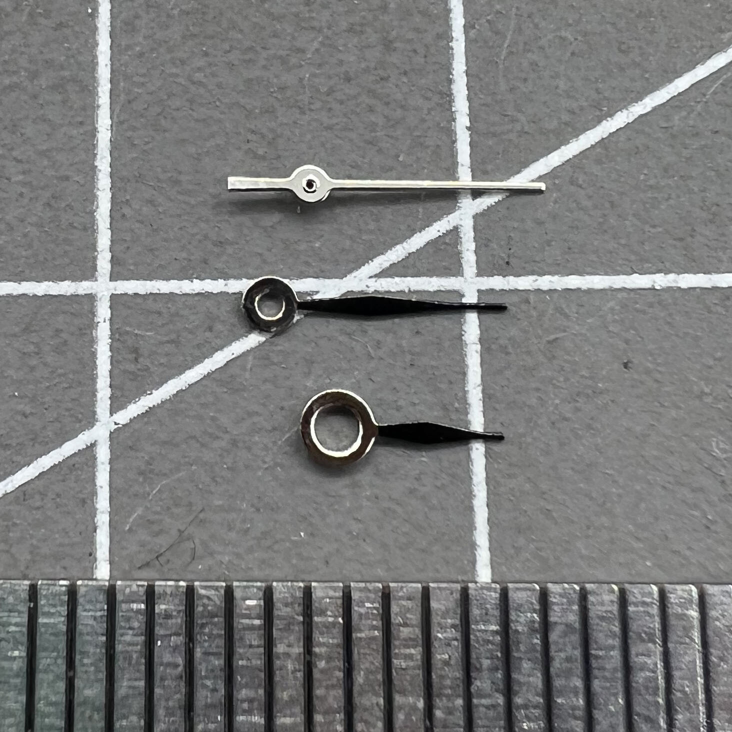 6.5mm No Lume Polished Black Tip Watch Hands for Miyota 1L12 Quartz Movement