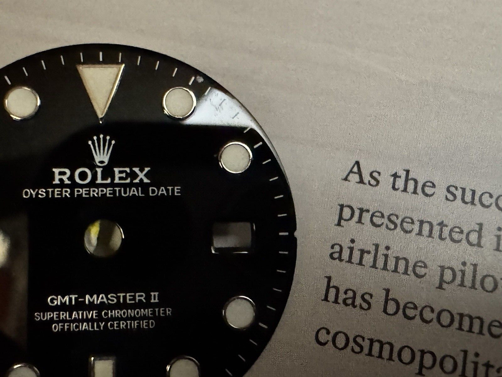 Rolex Dial Black Factory GMT II BLACK REF 126715 Steel Swiss GENUINE EXCELLENT