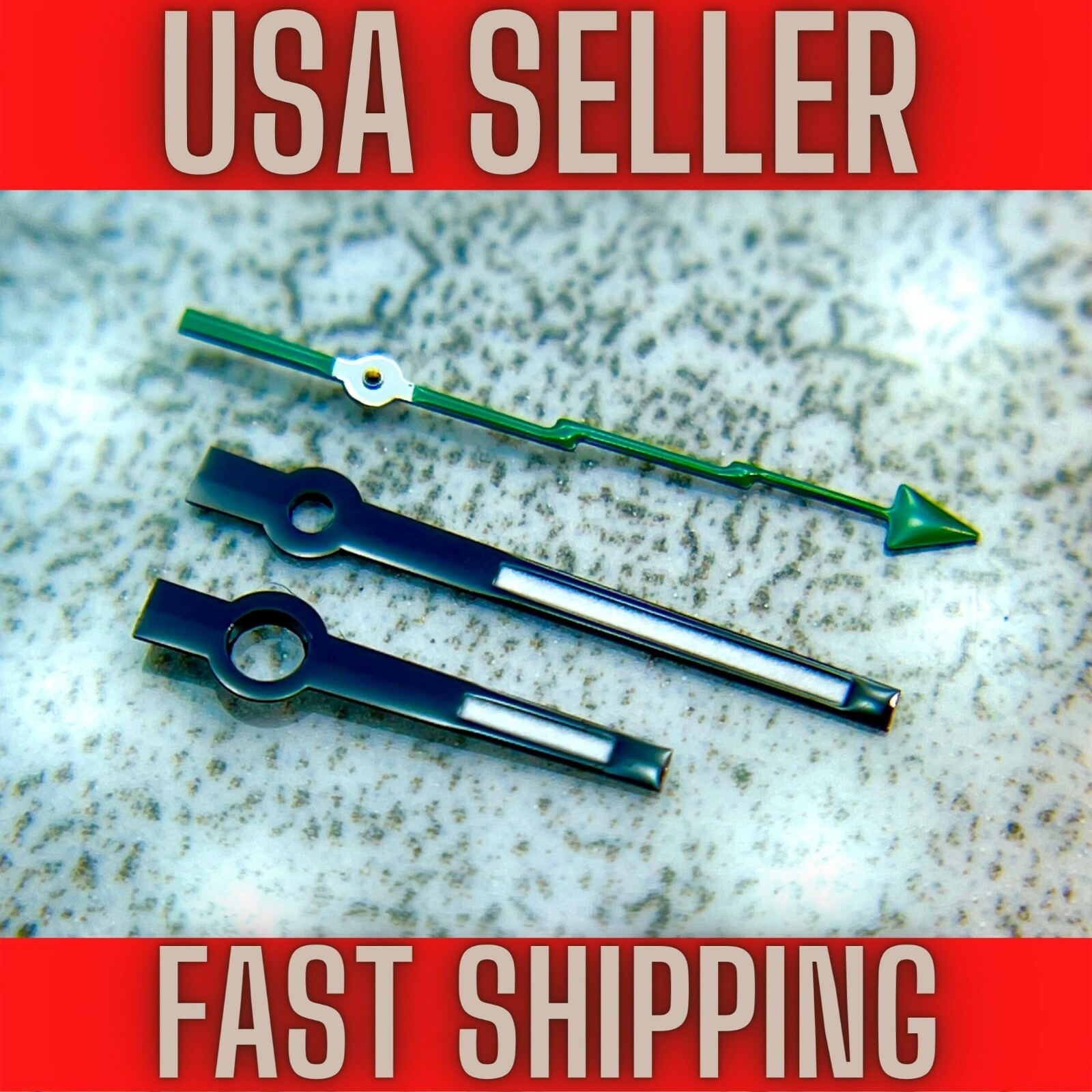 Black “Lightning” Hands Fits Seiko NH35,NH36,7s26,7s36 SKX007. Green luminous