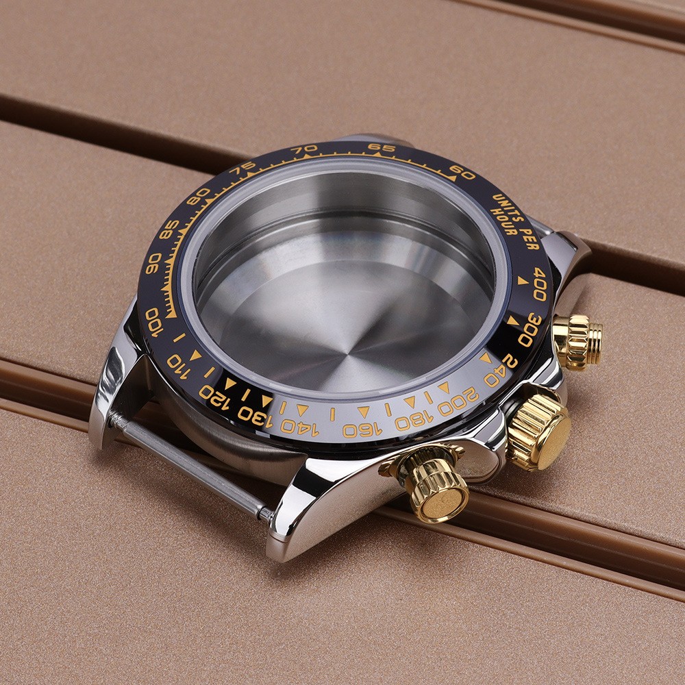 With Sapphire Crystal 39mm Men’s Watch Case Chronograph For VK63 Movement 10ATM