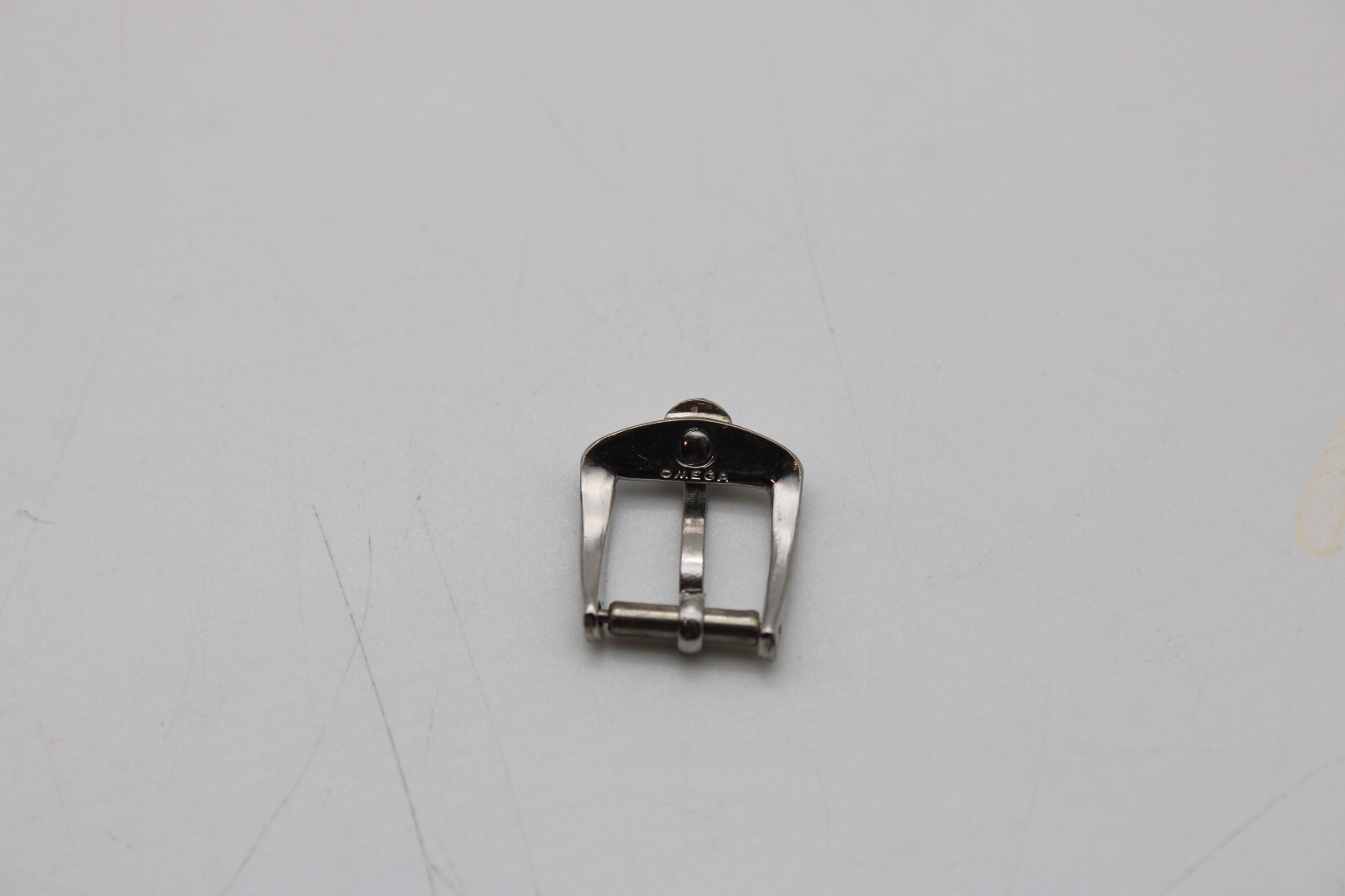 OMEGA SILVER COLOR LADIES WRIST WATCH LEATHER BAND BUCKLE 9.0mm (FE)