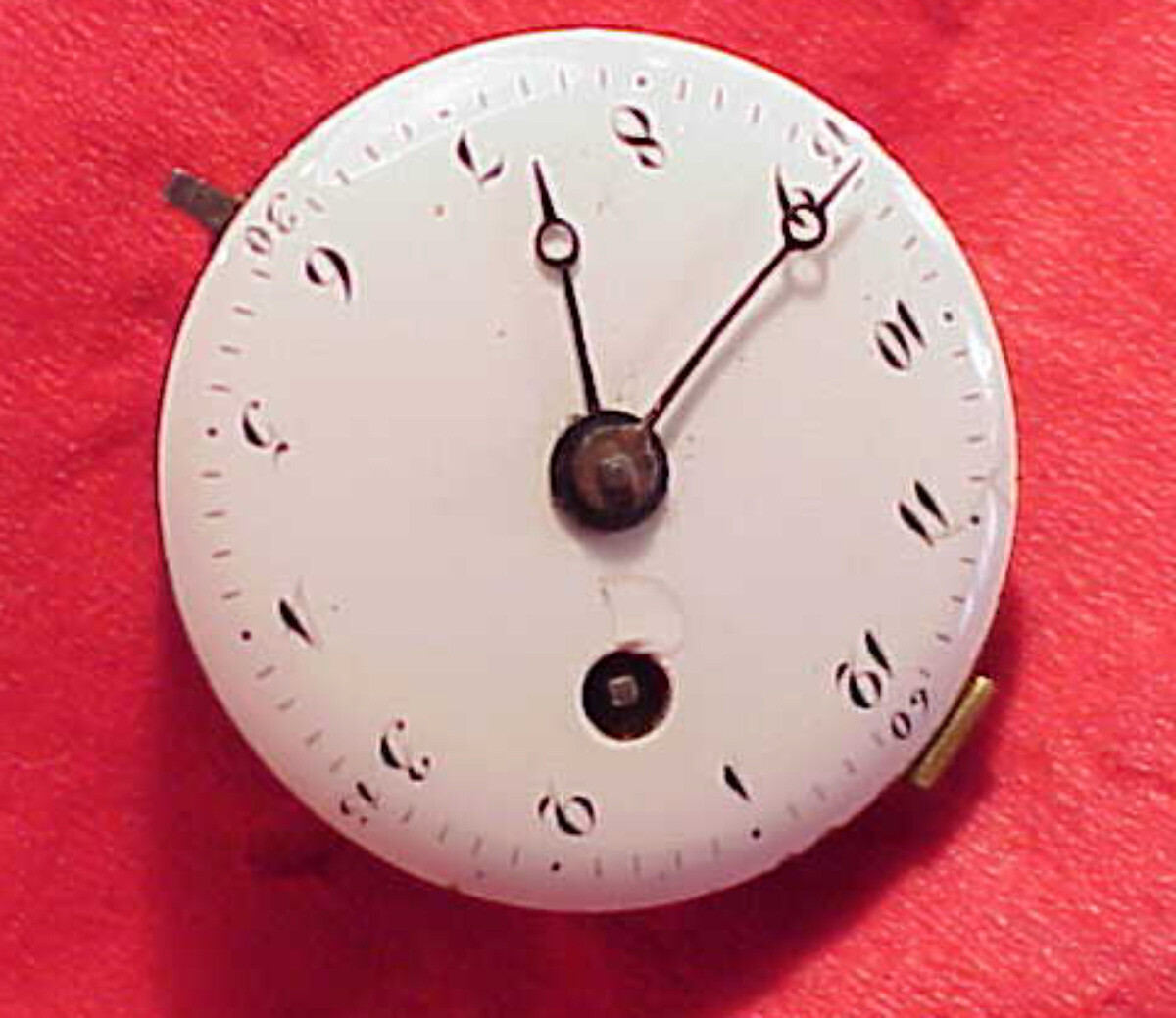VINTAGE SMALL VERGE FUSEE POCKET WATCH MOVEMENT 22.69MM ACROSS DIAL UPPER PIVOT