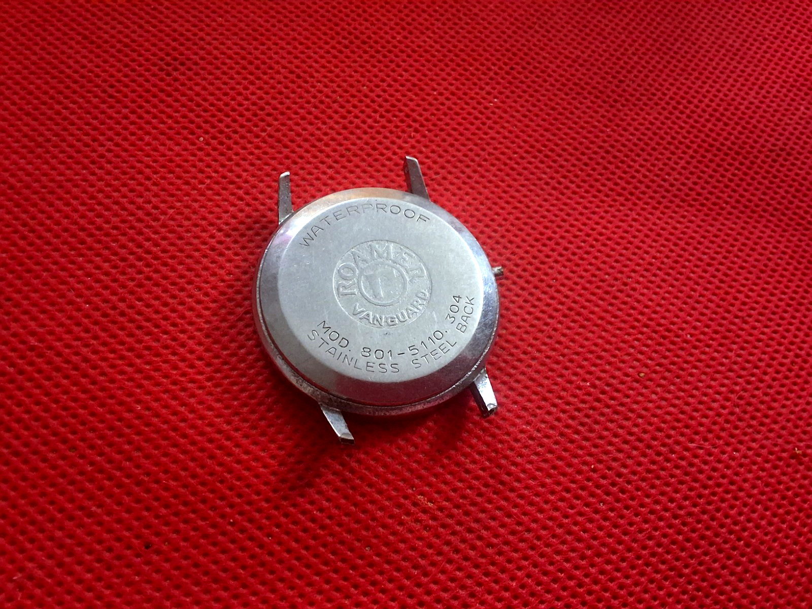 Vintage Case For Roamer Vanguard Stainless Steel Wrist Watch Case 805-8151.304