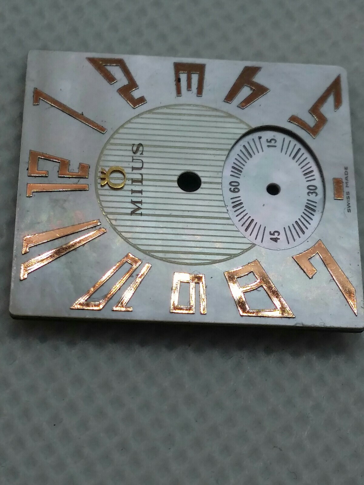 Milus dial watch 23 mm x 25 mm for parts or repair or collections
