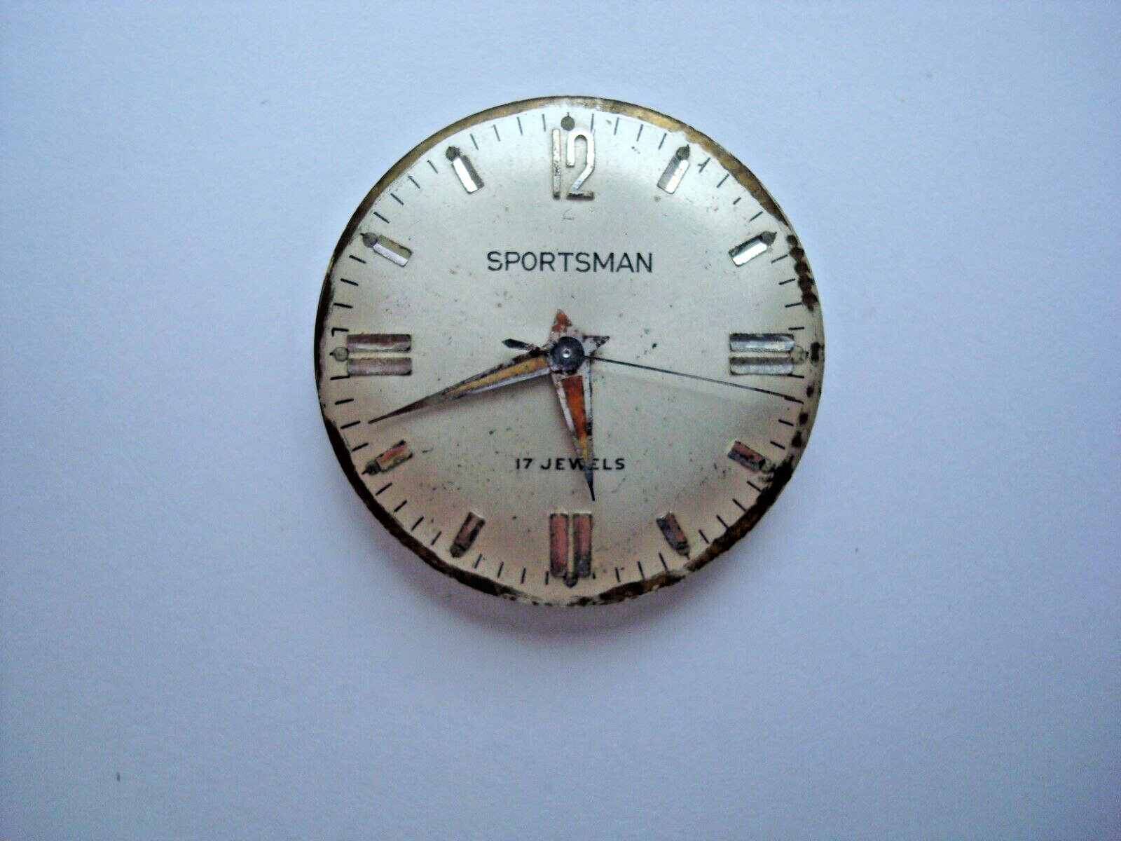 Sportsman Men’s Watch Movement 17j. Manual Wind up AS Is for Parts- Read