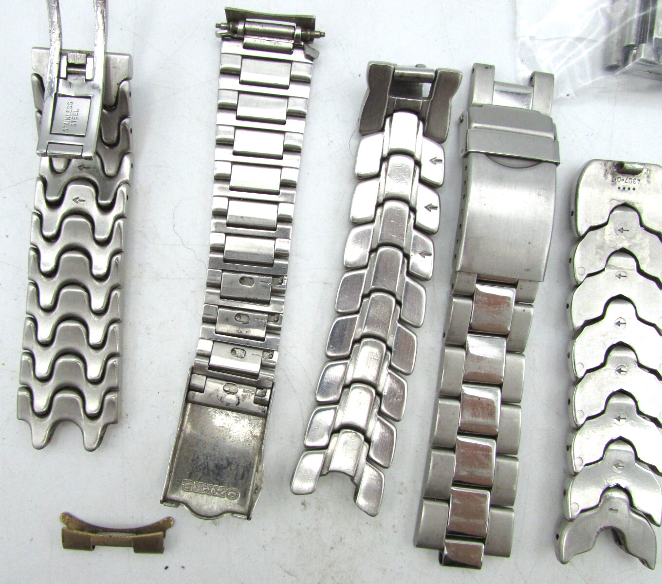 18-22mm RANGE SEIKO & CITIZEN STAINLESS STEEL BANDS WATCH PARTS REPAIR LOT W64