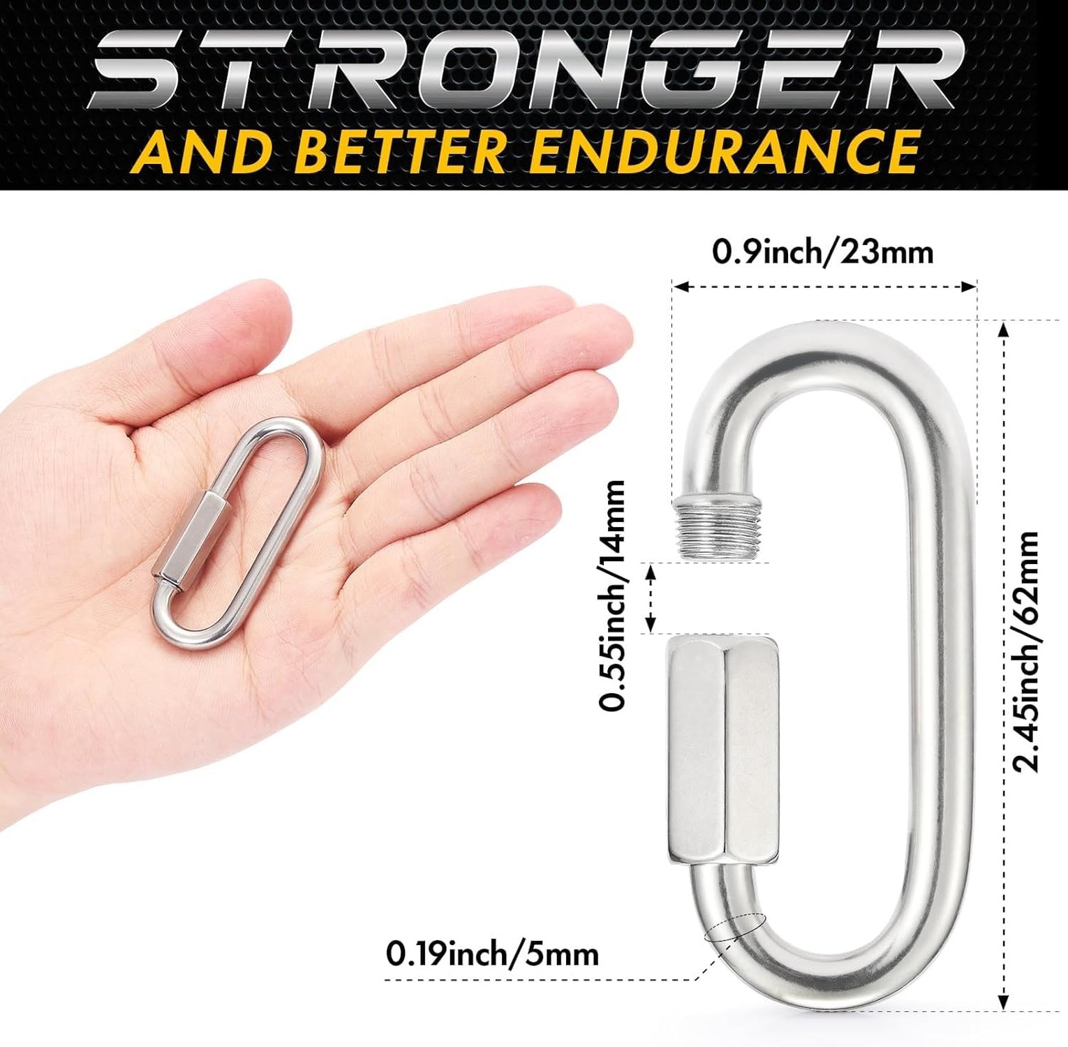 sprookber Stainless Steel Chain Quick Links – 304 Stainless Stee Chain Connec…