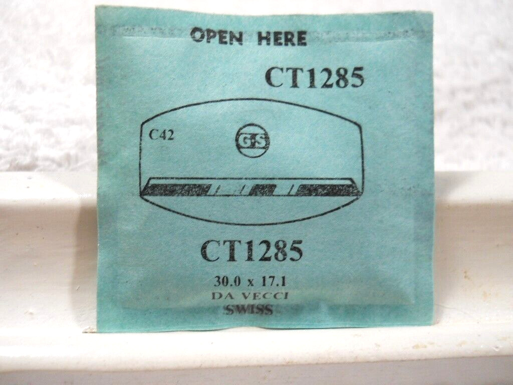 GS CT1285 Watch Crystal Fit Swiss Da Vecci – 30.0 x 17.1 mm – Replacement Repair