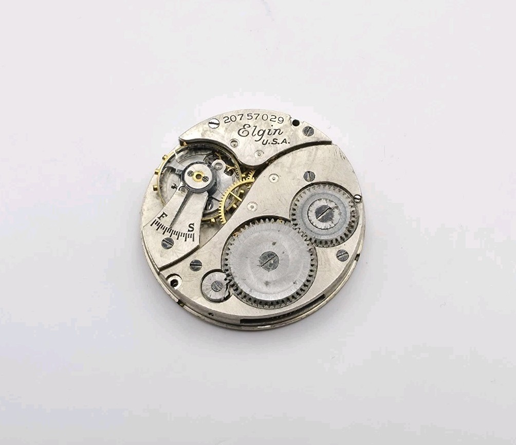 1918 Elgin Model 1 Grade 430 7J 6/0s Pocket Watch Movement For Repair