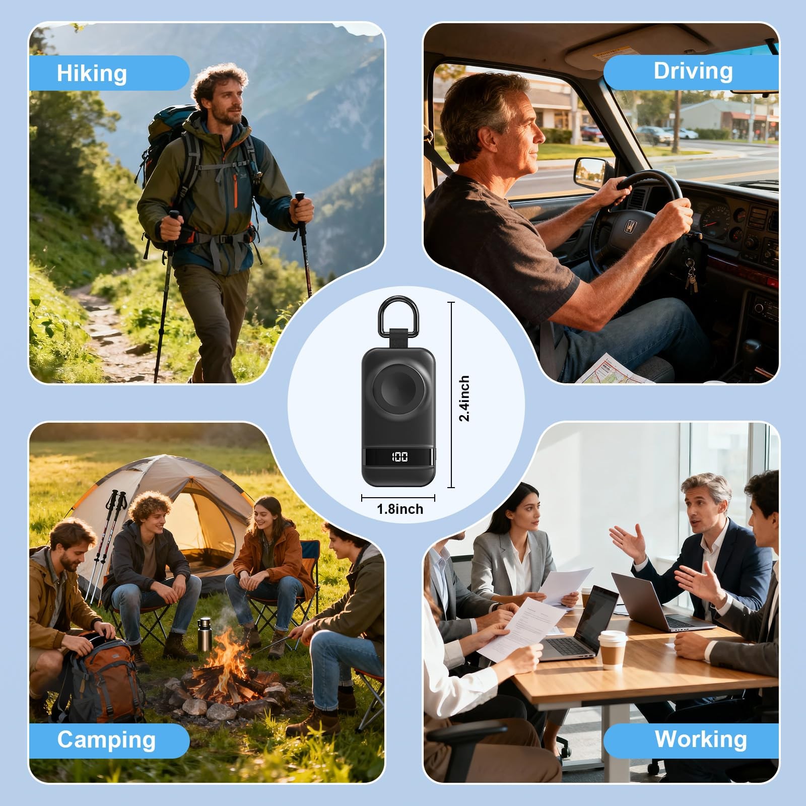 5W Fast Portable Charger for Apple Watch, 2500mAh & Digital Display – Magneti…