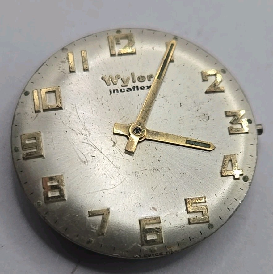 Vintage Mens Wyler WH 222 watch Movement Running For Repairs