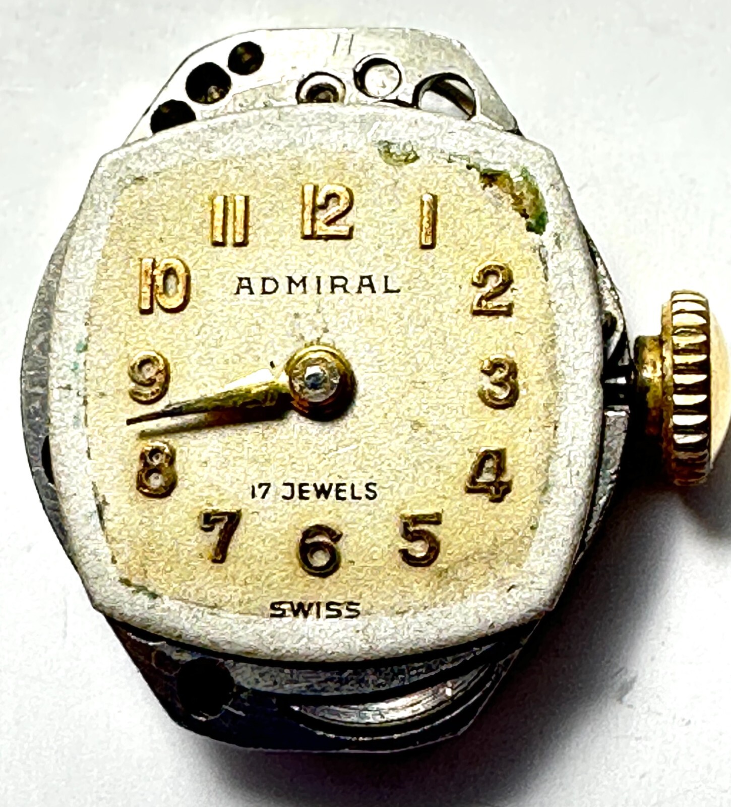 Hallmark Admiral Mechanical 17 Jewel Wristwatch Movement Hands Dial KEEPS TIME
