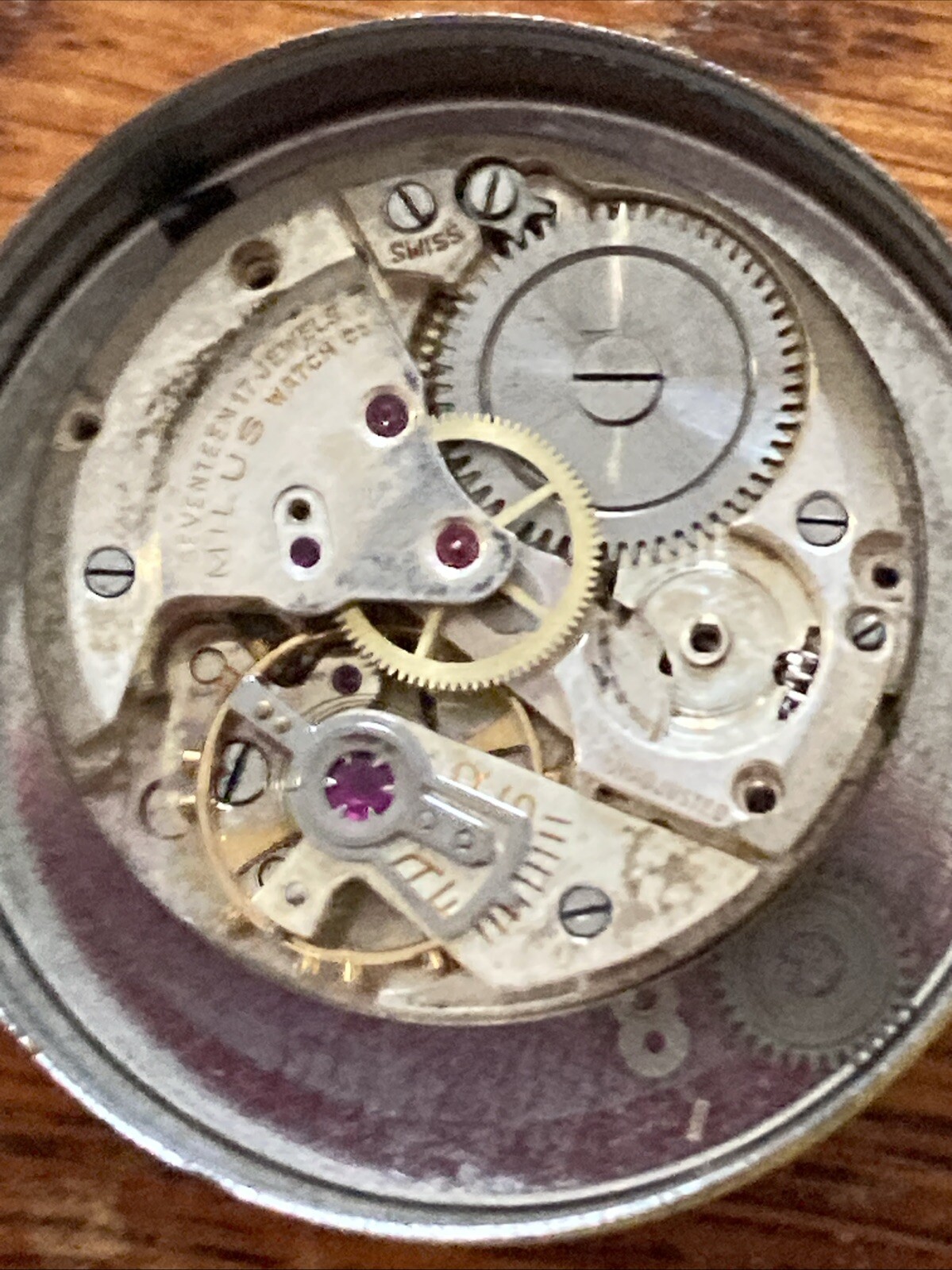 VTG MILUS F465 MVT, Swiss, 17J, Good Balance, Sold As Is, No Return