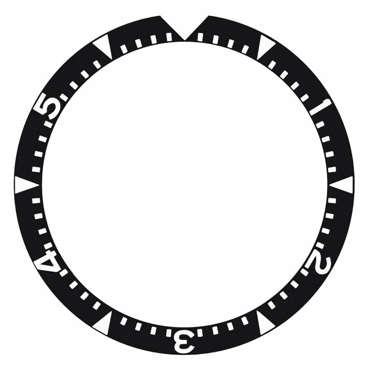 Black Aluminum Replacement Bezel Insert 36.40mm x 30.30mm For Rolex Milgauss 654