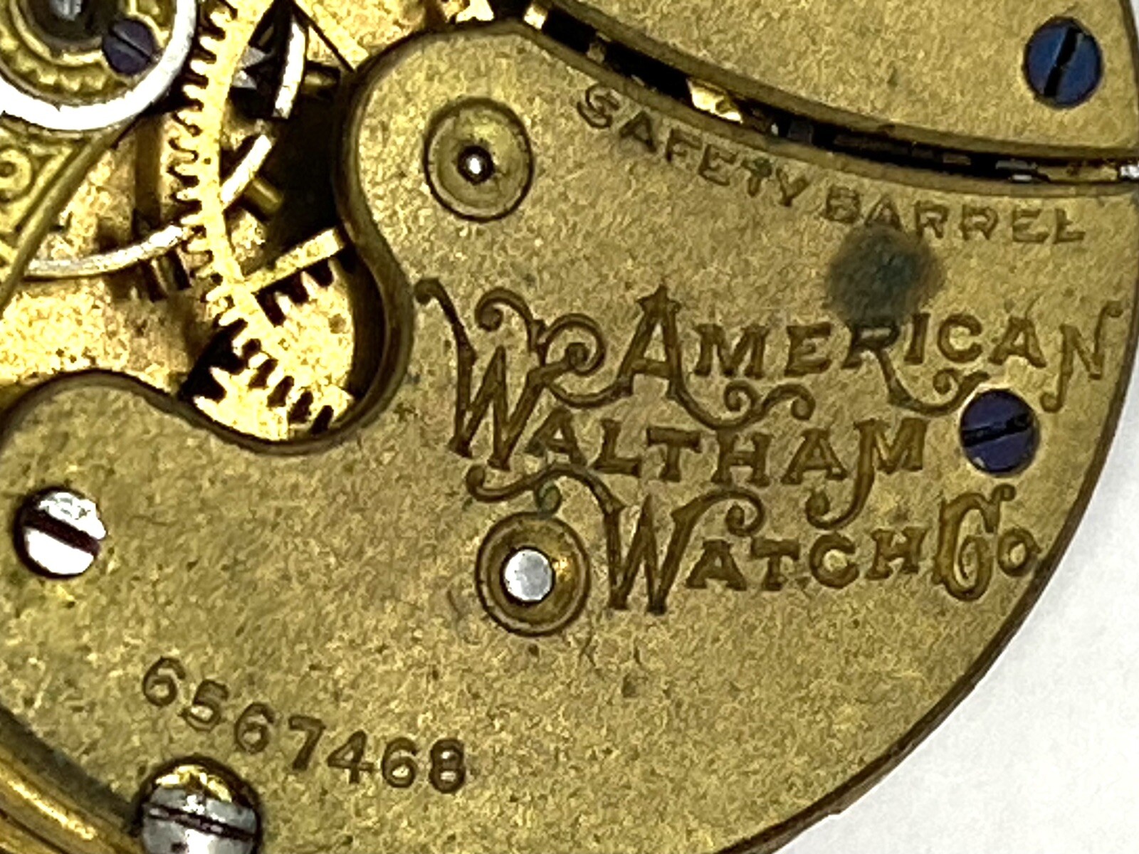 Vintage Waltham American 6567468 Watch Movement 29.43mm For Parts & Repair