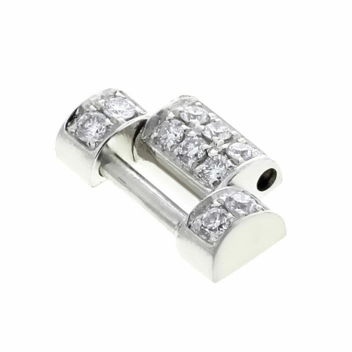 10MM LADIES 18KW WATCH BAND LINK FOR ROLEX DATEJUST WITH ALL NATURAL DIAMONDS