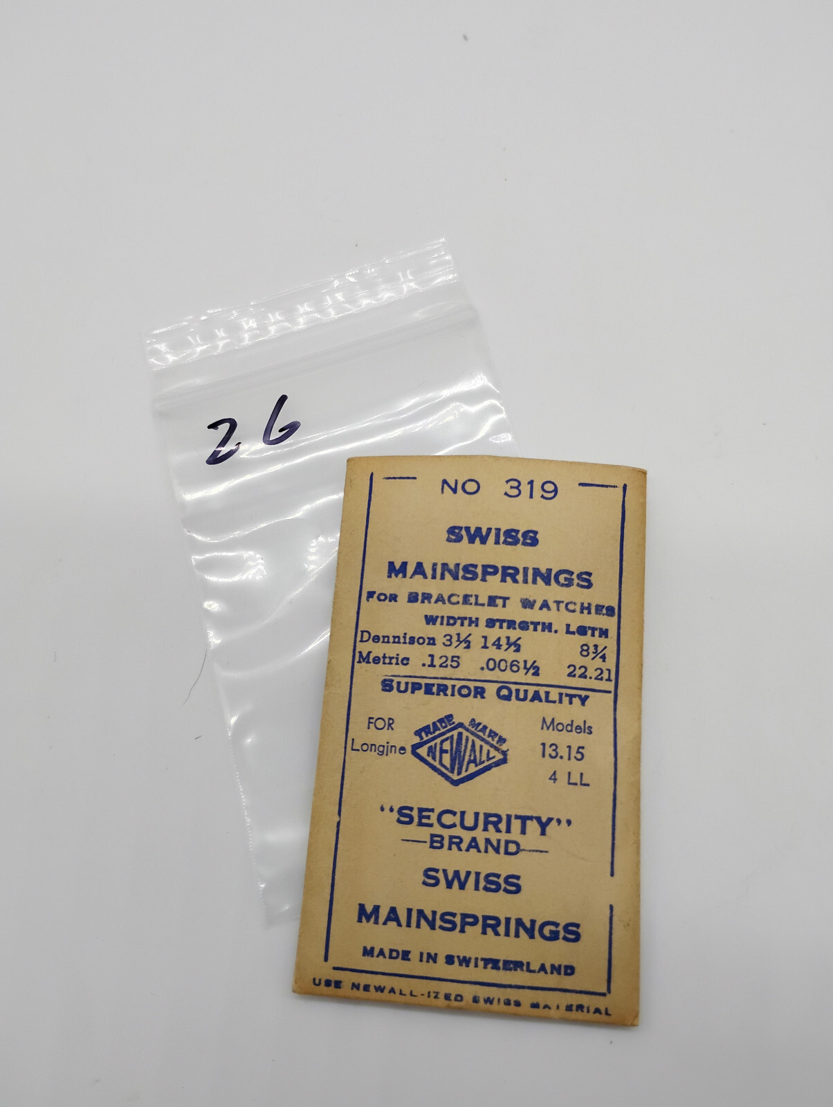 Newall Steel Wristwatch Mainspring 319