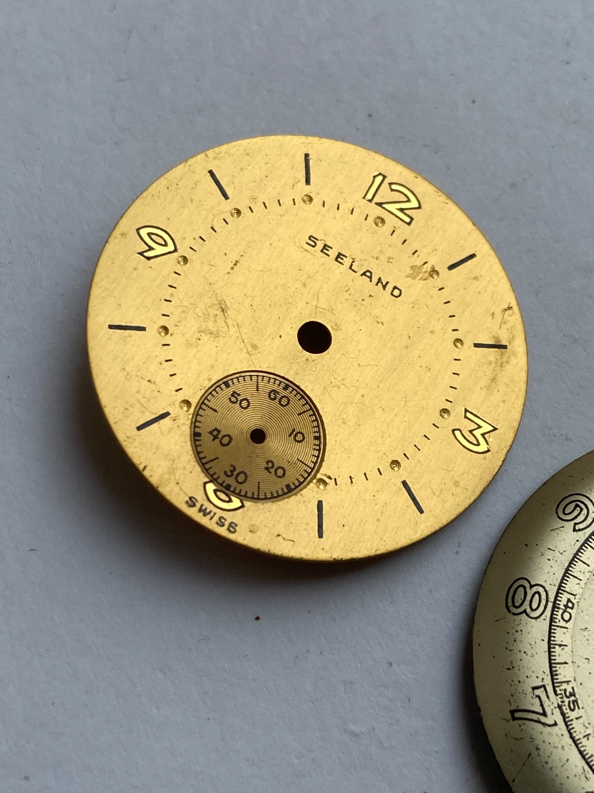 WRIST WATCH DIAL PARTS LOT OF 2 SEELAND