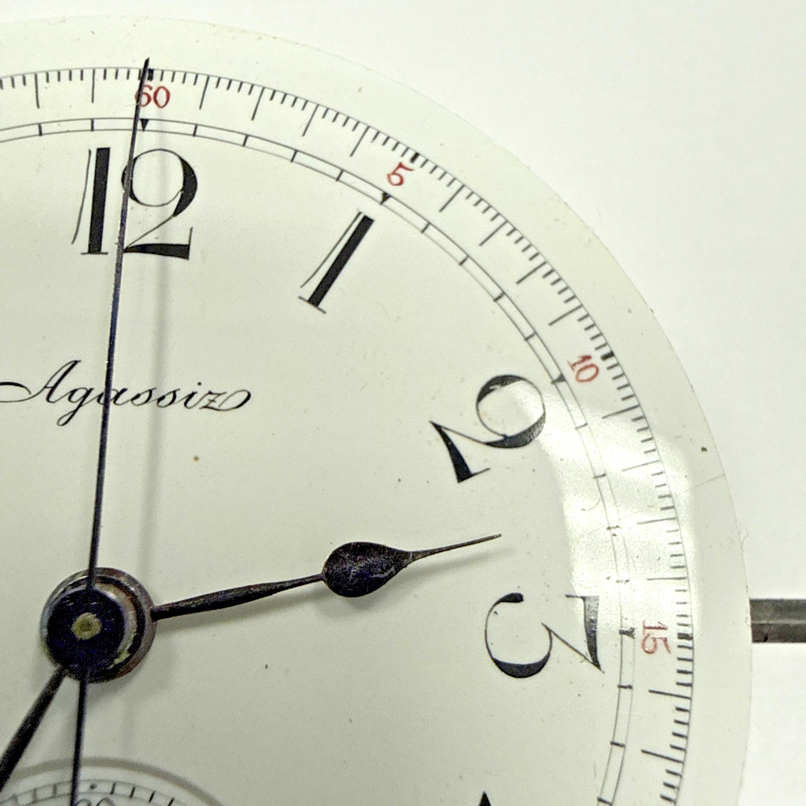 Agassiz Antique 43mm Chronograph Hunter Pocket Watch Movement Swiss Made