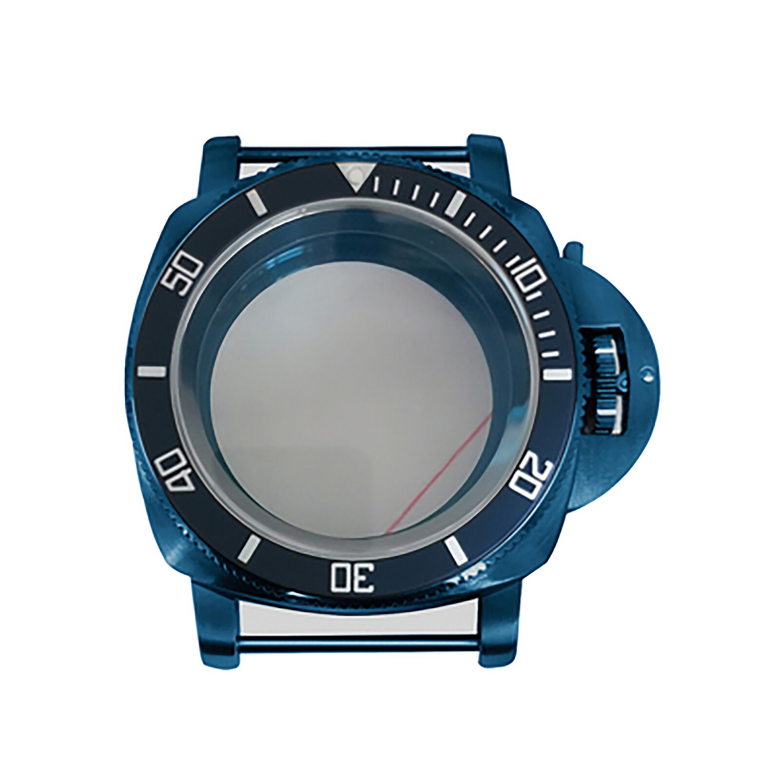 For NH35 NH36 4R 7S Movement 42 mm Plated Blue Watch Case Steel Inner Ring Bezel