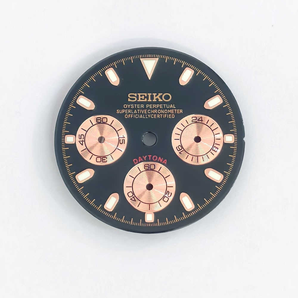 29.5mm Watch Dial Green Luminous For Seiko VK63 Quartz Movement Enamel Dials