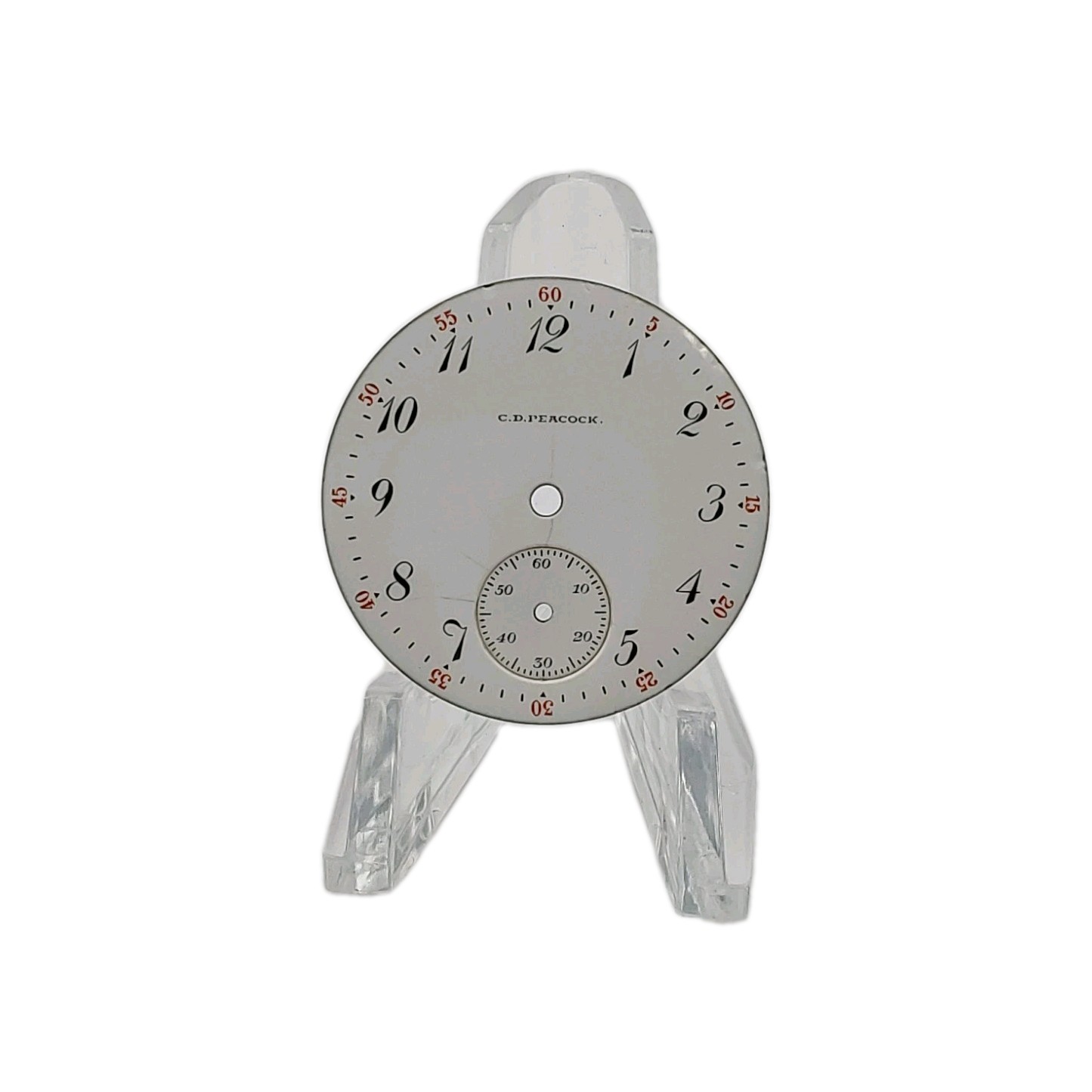 CD Peacock 28.9mm Sunk Enamel Pocket Watch Dial Only 618