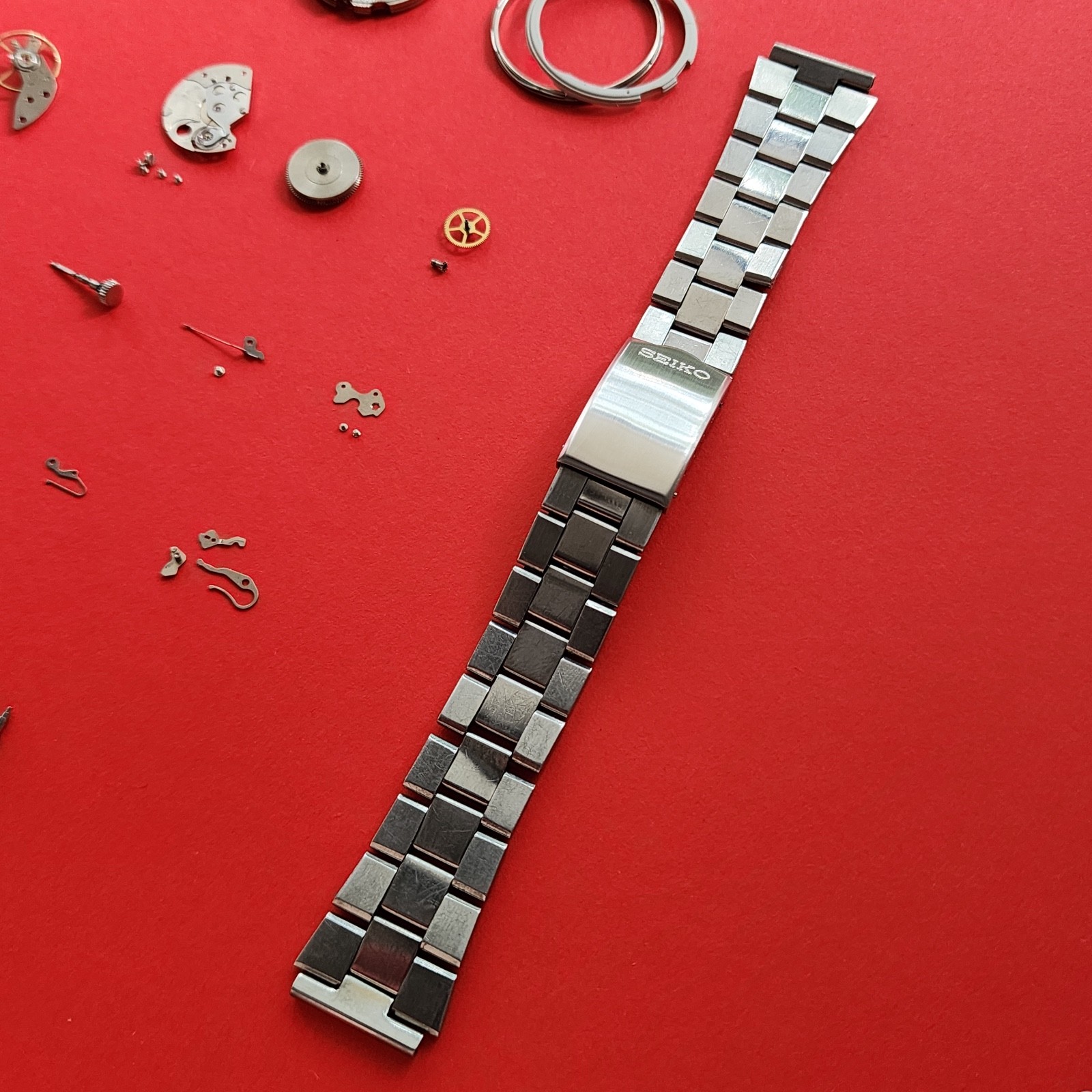 Seiko 6109 Automatic Parts Balance Rotor Crown Hands Blue Dial Watch 6109-8029