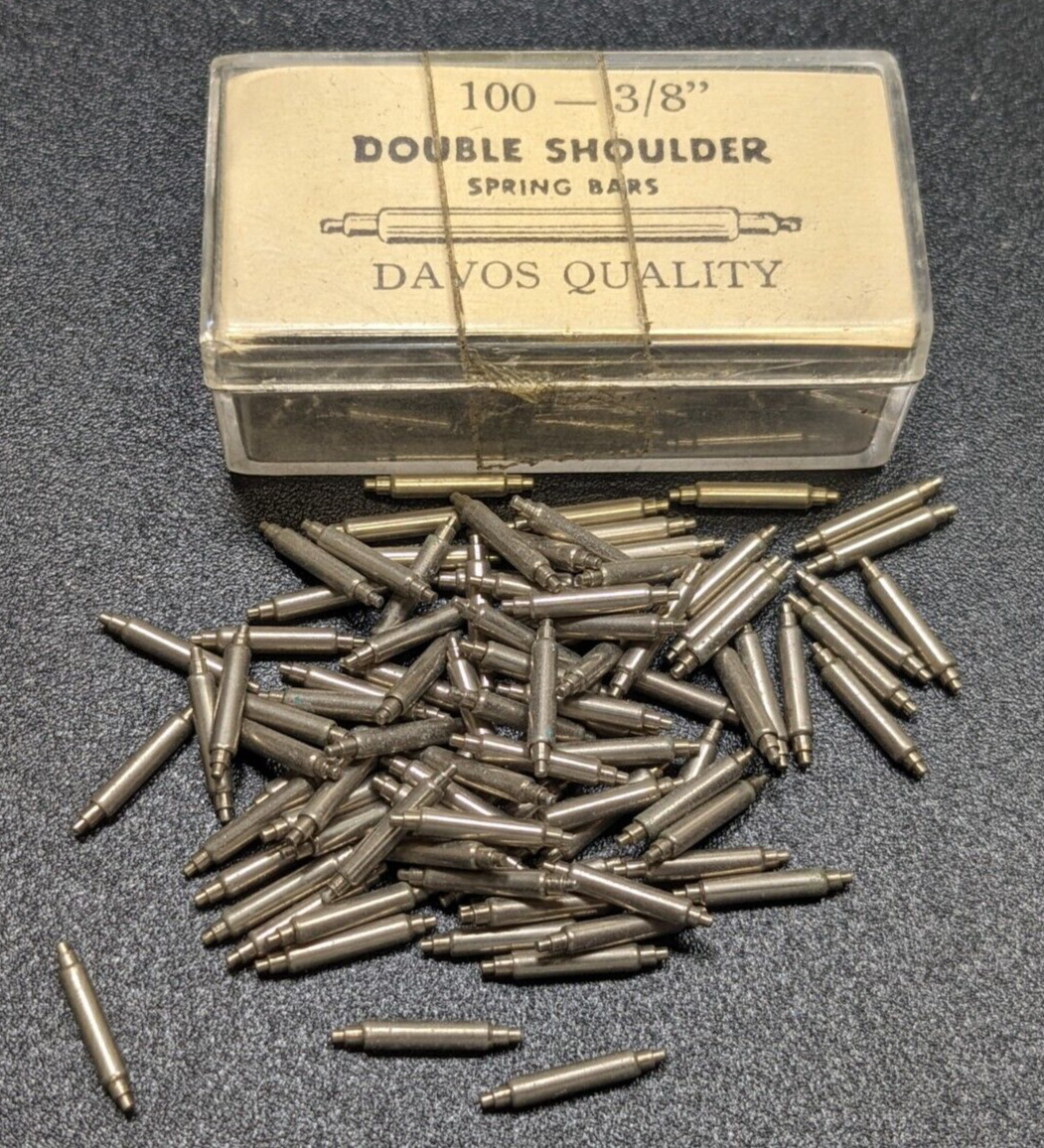 NOS Box of 97 Davos Quality Double Shoulder Spring Bars 3/8″