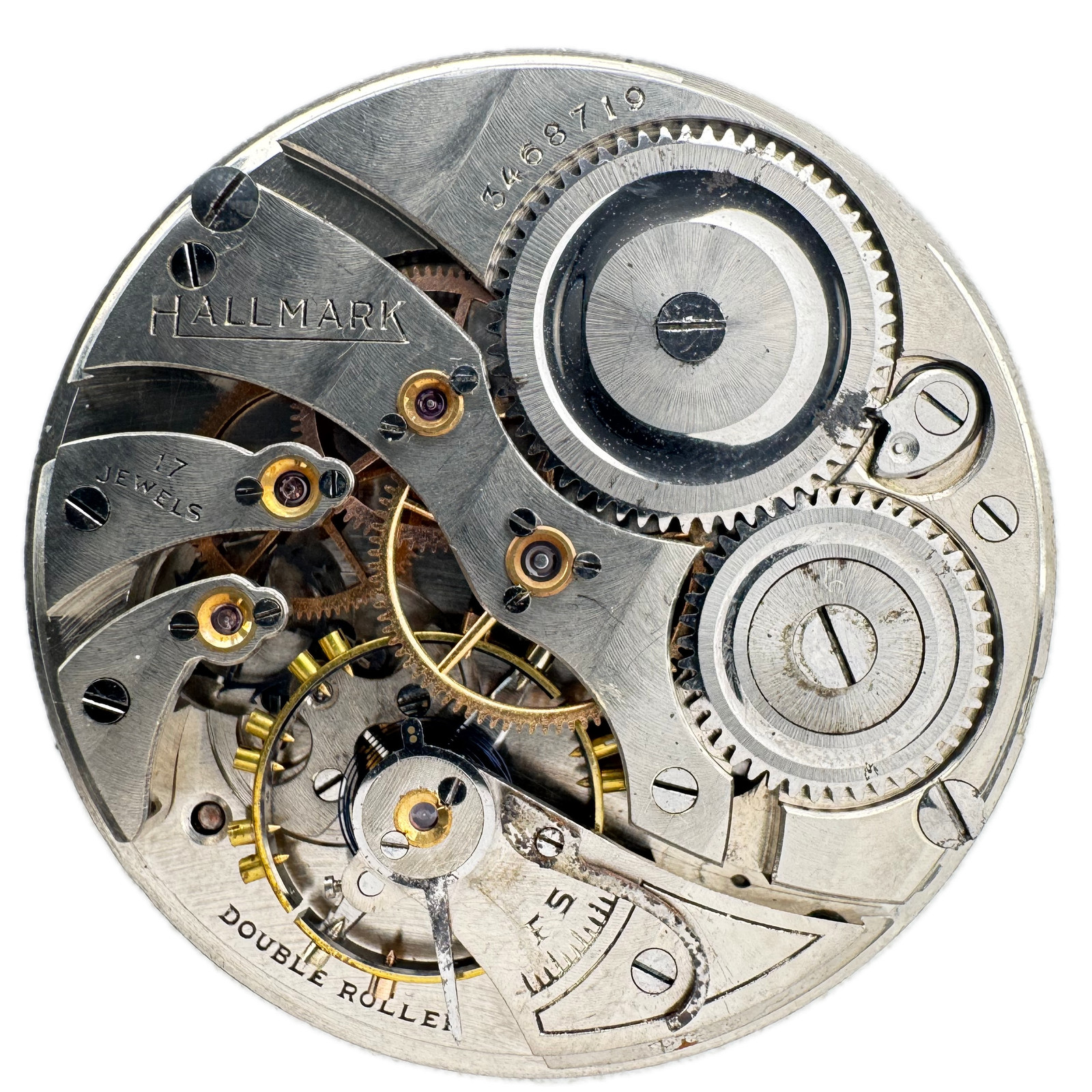 Antique 12s 1919 Hallmark Breguet Moon Hands Pocket Watch Movement Illinois 504