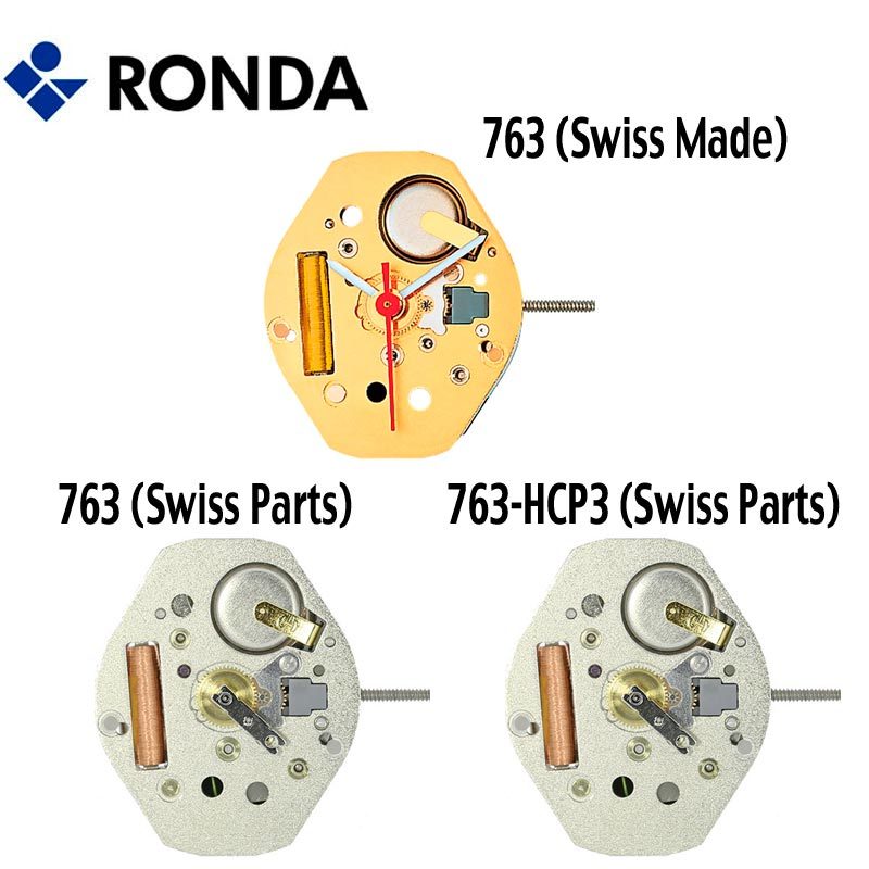 Harley Ronda 763 Quartz Watch Movement, 3 Hands (Swiss Parts & Swiss Made) – NEW