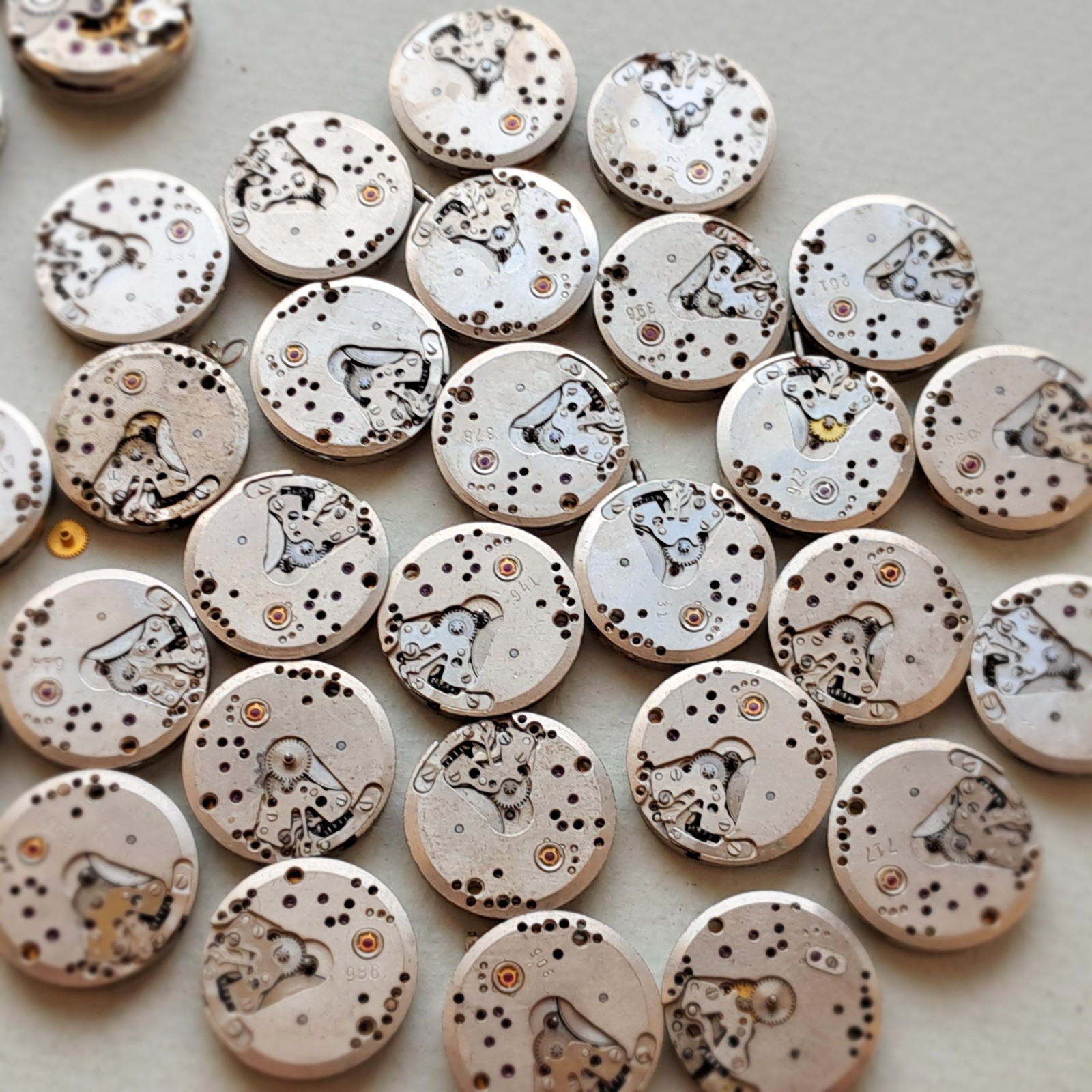 Lot of 10 CHAIKA Watch Movements 16mm USSR | Vintage Mechanical Parts Steampunk