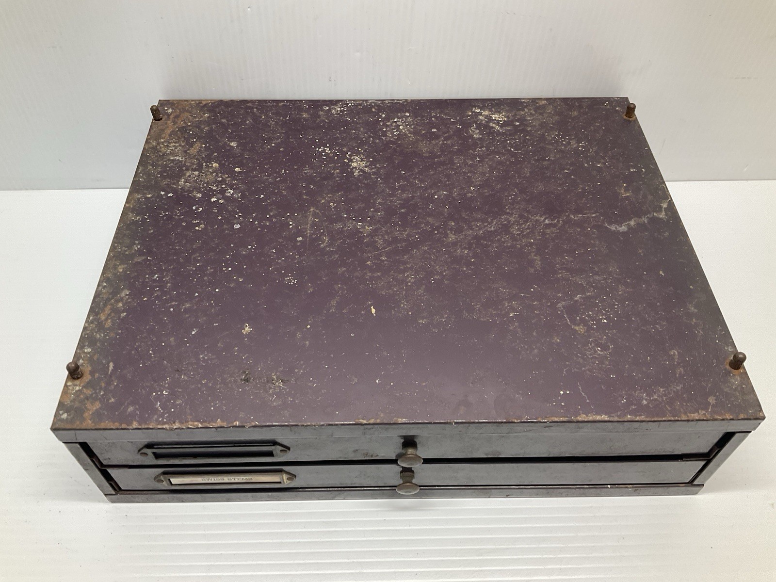 Newall Watchmaker Cabinet Double Drawer Swiss Material Watch Stems