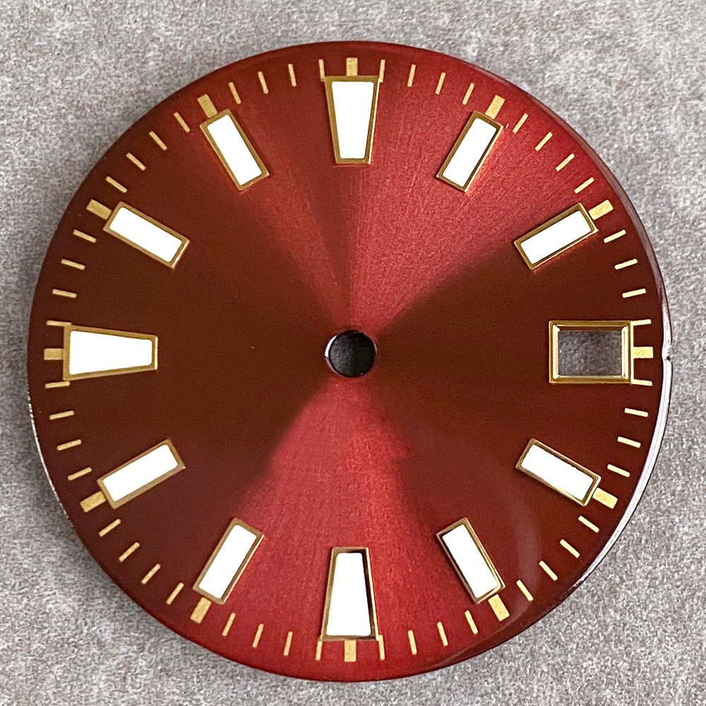 Date window 28.5mm Sunburst Watch Dial Replace Part For NH35 NH36 NH38 Movement