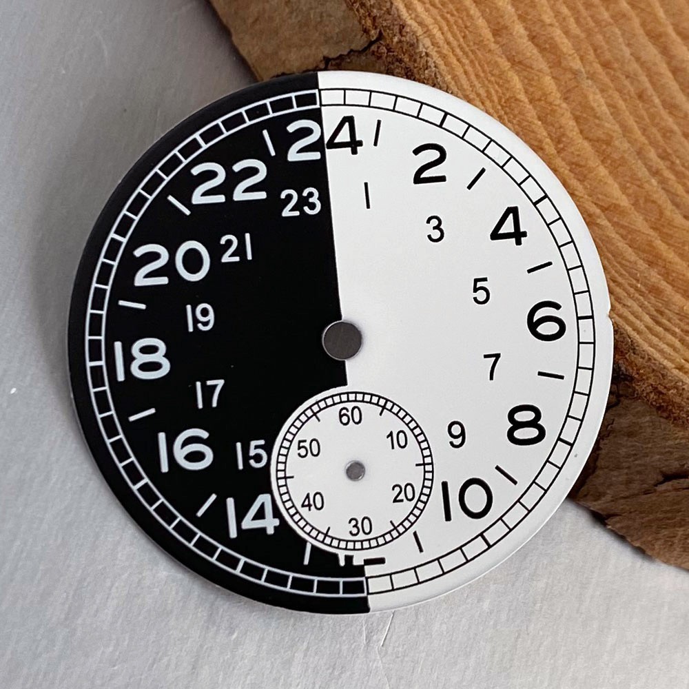 29mm Black White Watch Dial 20ATM Diving Steel 36mm Watch Case For ST1701 Movt