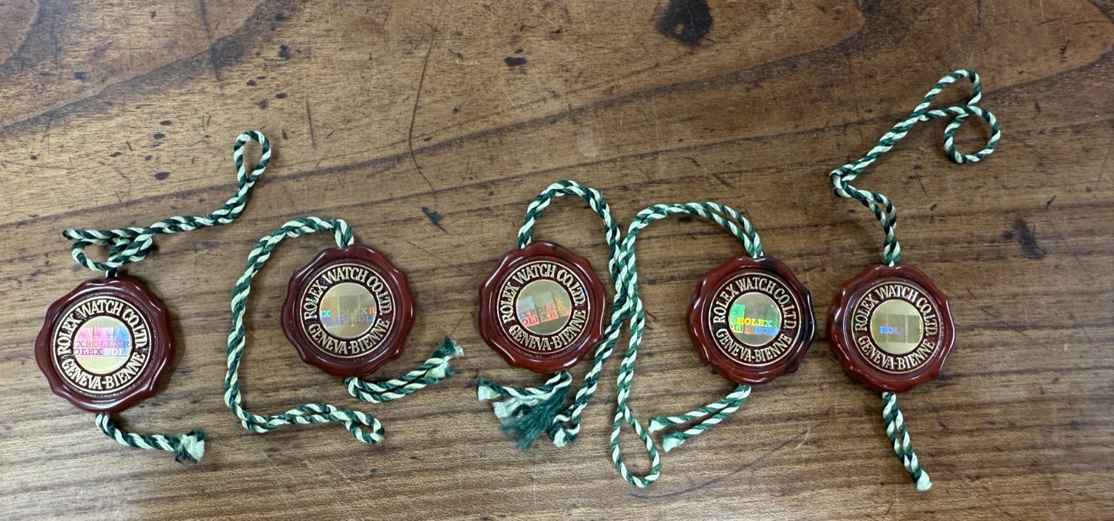Genuine Vintage Rolex Hologram Hanging Tags Lot of (5)
