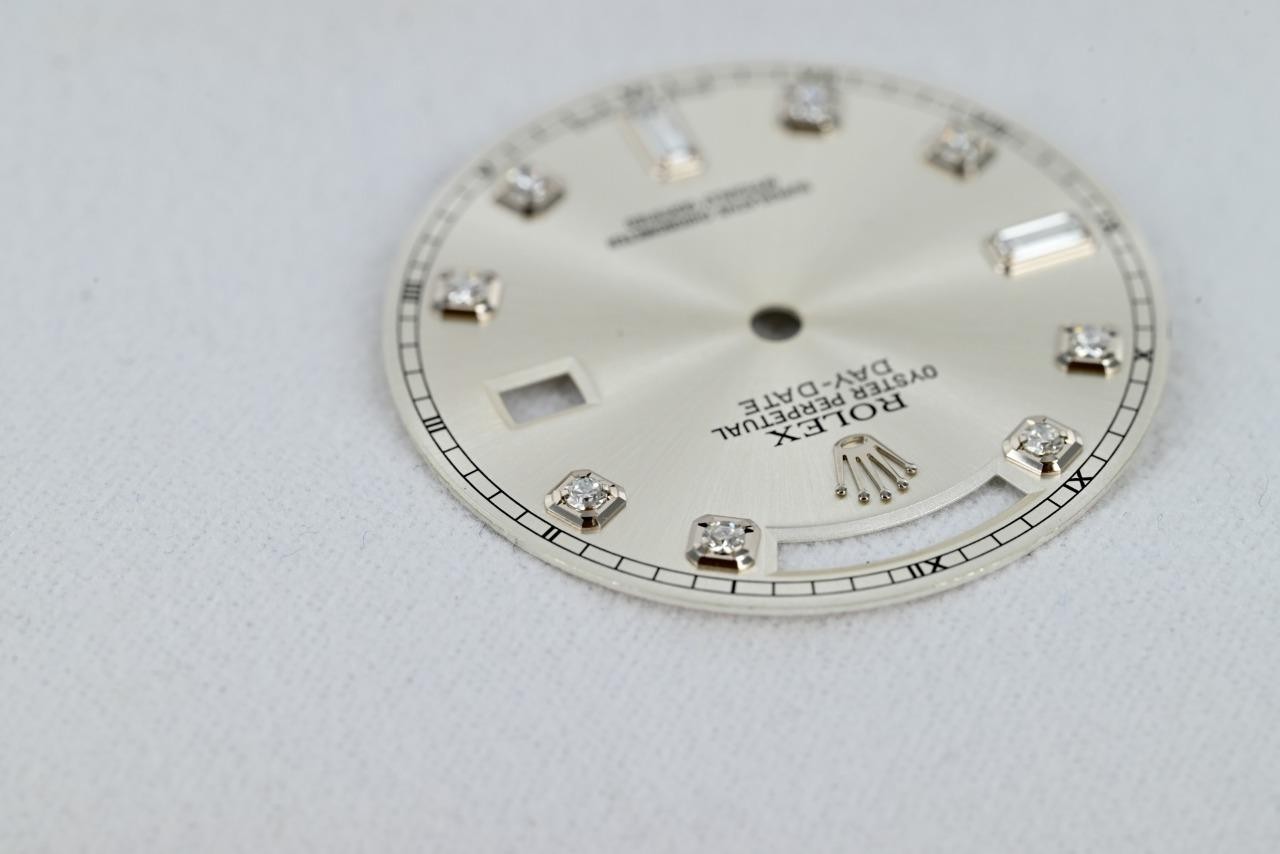 Rolex Factory Diamond Baguette Day-Date Watch Dial for White Gold 118209 Etc