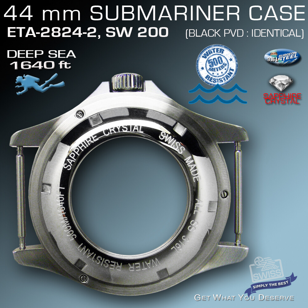 SET: CASE SUBMARINE 500M,1640 FT- CLASSY DIAL, for ETA 2824-2 or SW 200