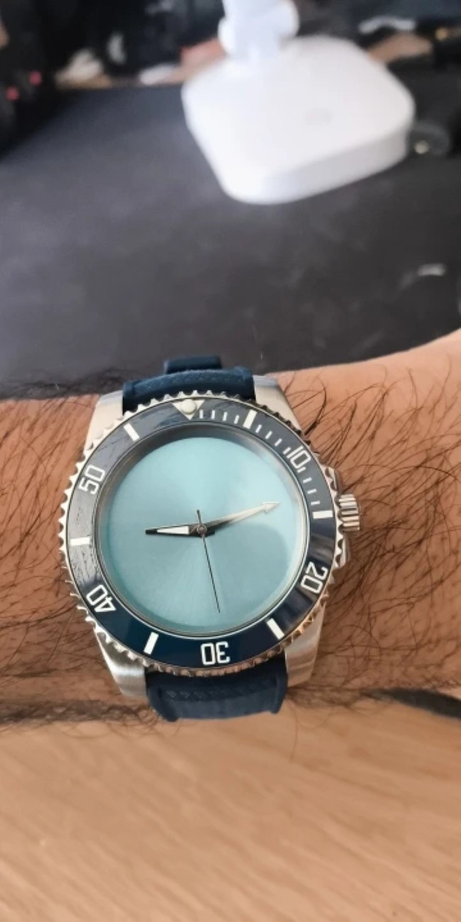 28.5mm Sunburst Watch Dial Black Silver Blue Sterile Face For NH35 NH36 Movement