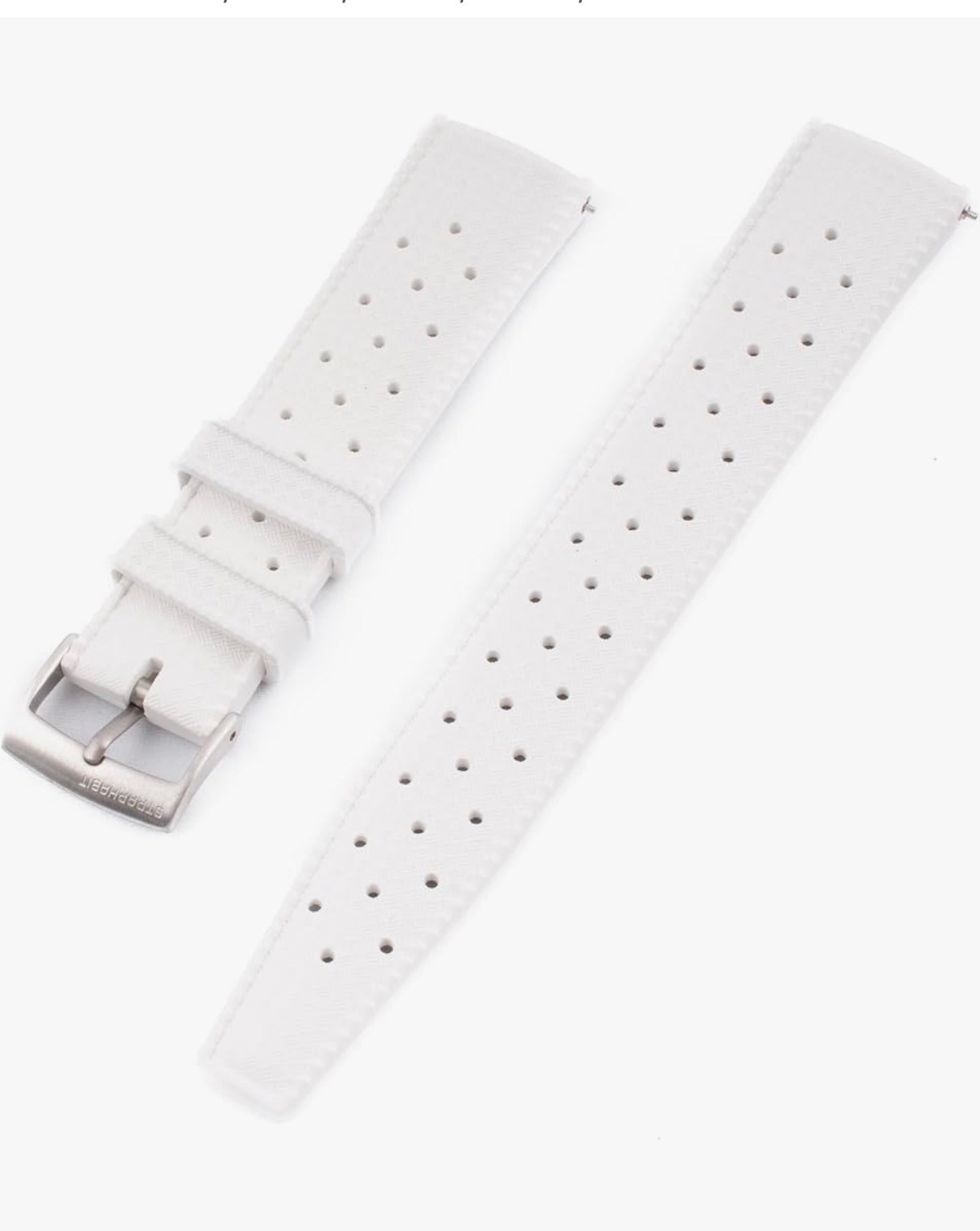 Tropical FKM Rubber Watch Strap with Quick Release 20 mm in White
