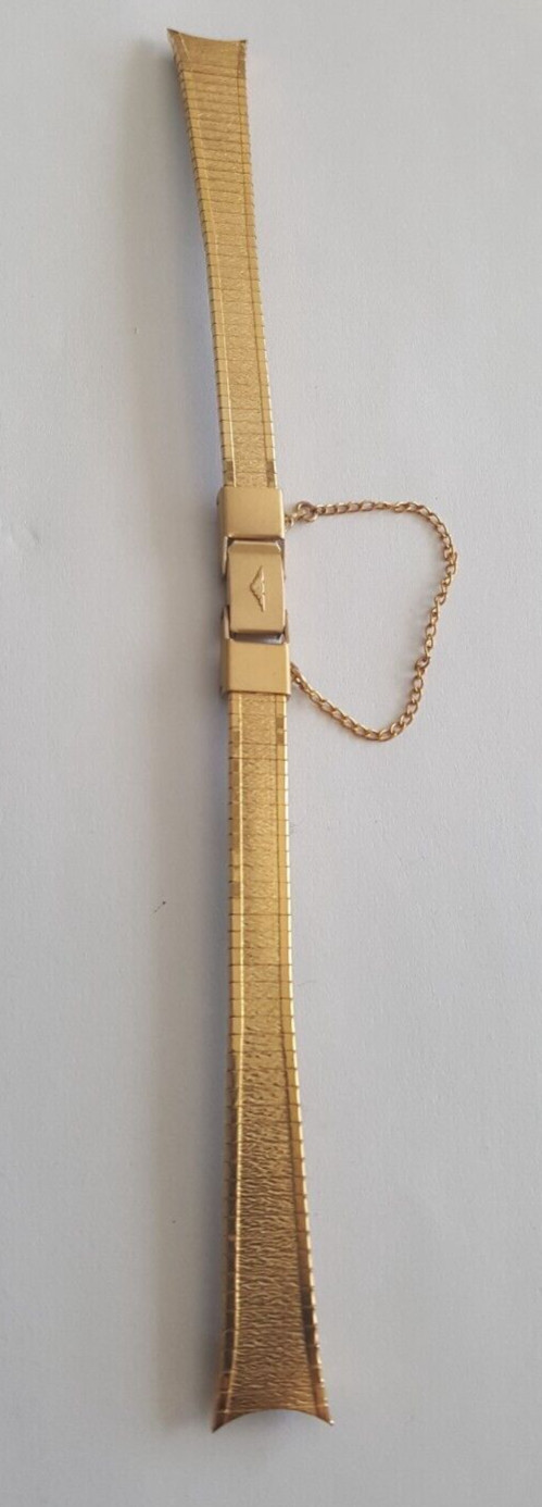 Longines Gold Plated Watch Bracelet With Safety Clasp Chain