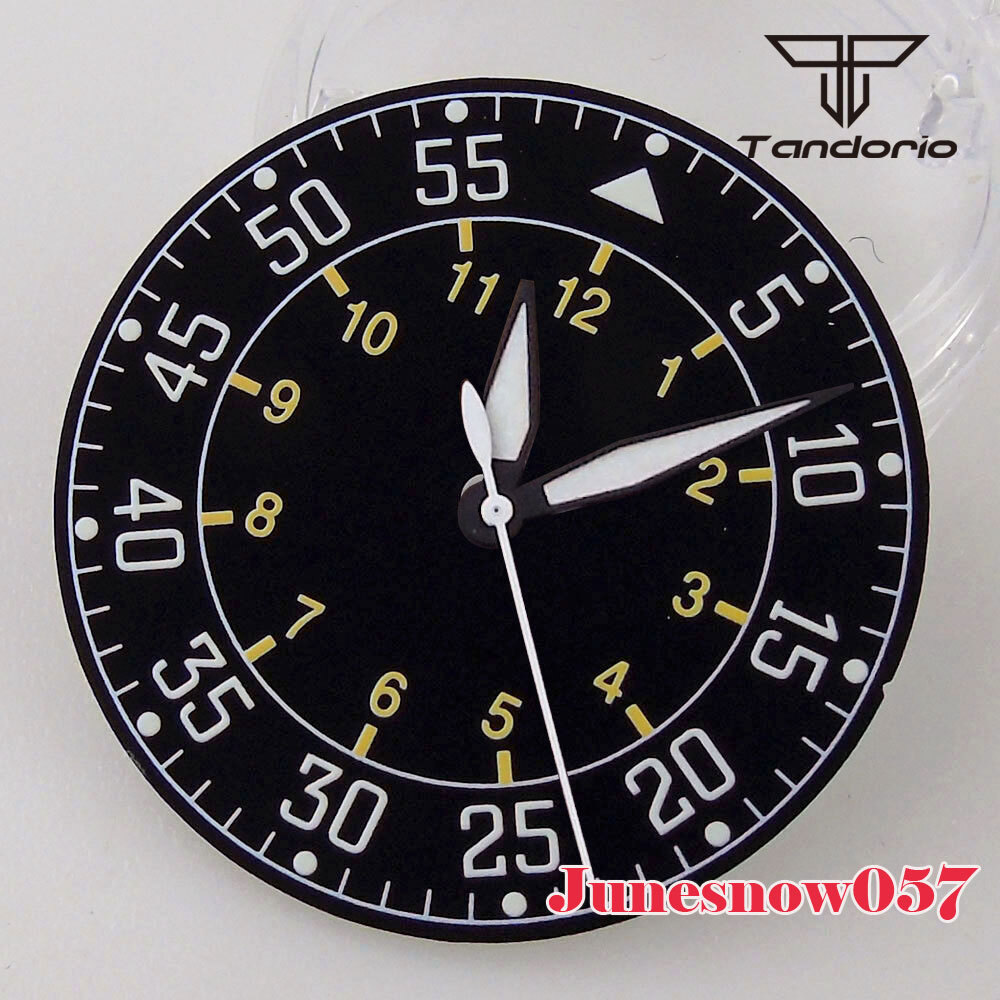 33.6mm Men Black/Sliver Watch Lume Dial Fit NH35A NH36A ETA2824 PT5000 Movement