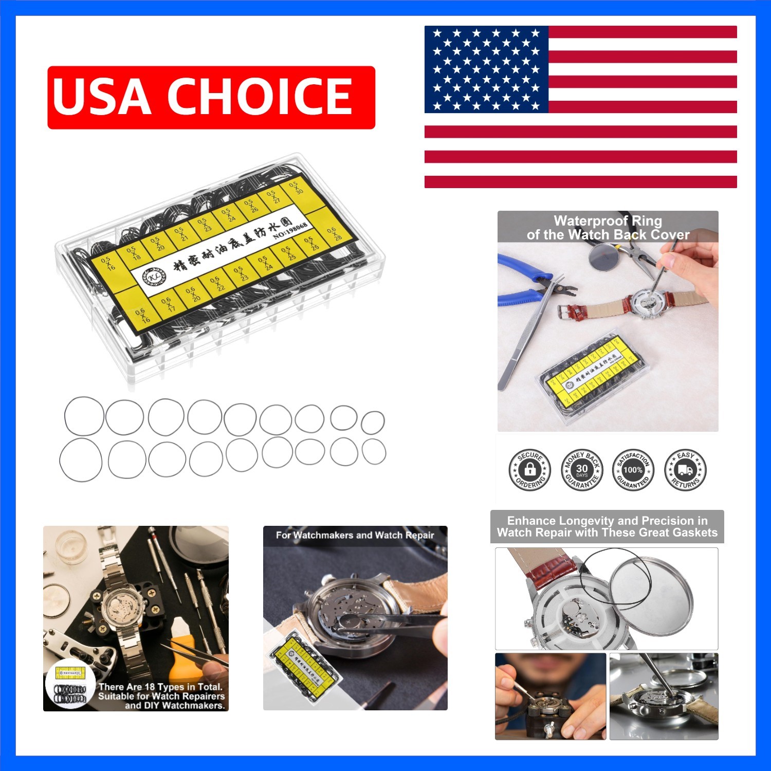 210 ‬Pcs 18 Sizes O Ring Watch Gasket Rubber, Waterproof Watches Back Rubber …