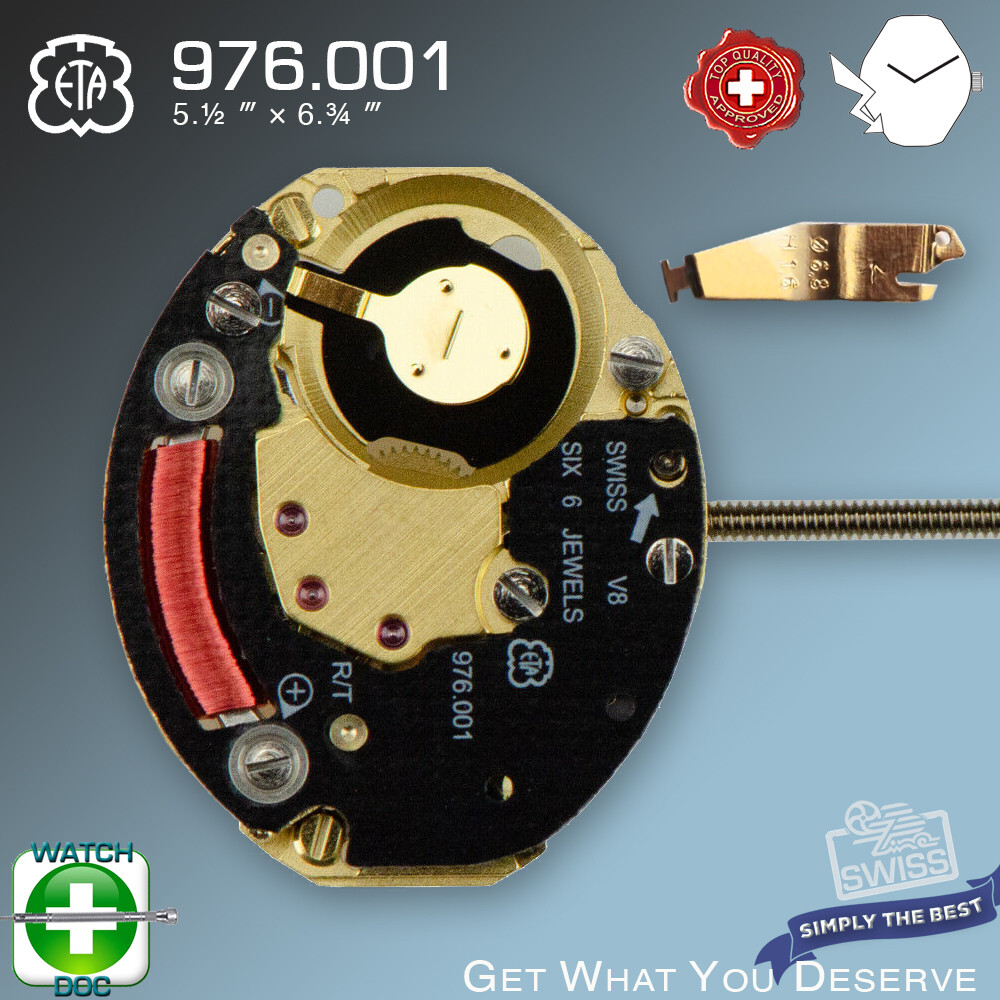 MOVEMENT ETA 976.001 QUARTZ, 5.½”’× 6.¾”’ SWISS MADE, FACTORY NEW