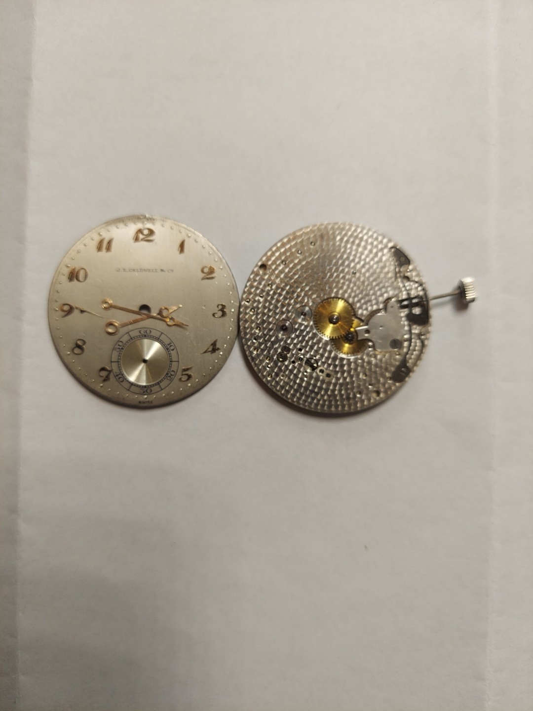 E.Koehn Collectible P.W.Movement For J.E.Caldwell 19 Jewels 5 Adj.mens Swiss