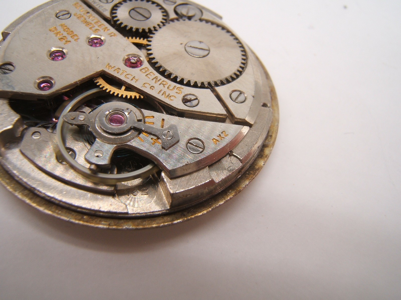 VTG BENRUS WRIST WATCH MOVEMENT 17J DN21 AXZ WORKING