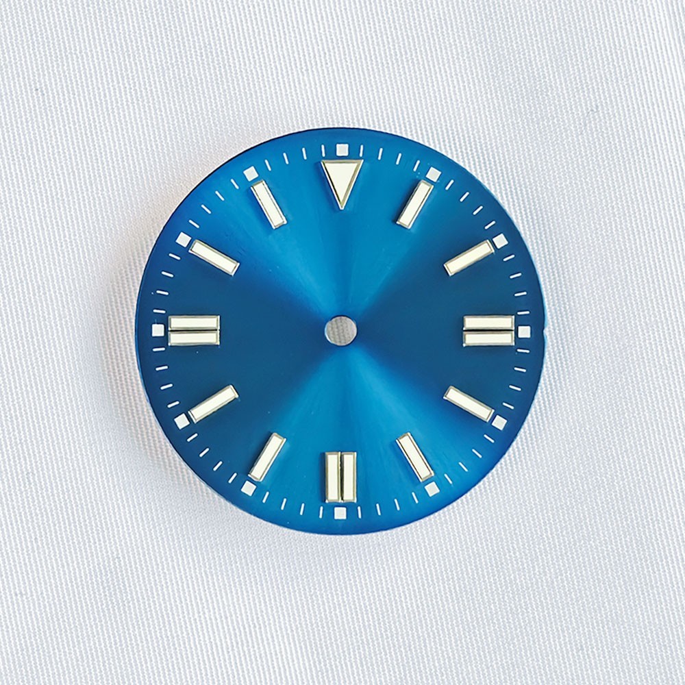 28.5mm Custom Logo Watch Dial For NH35 NH36 Movement Blue Green Luminous Faces
