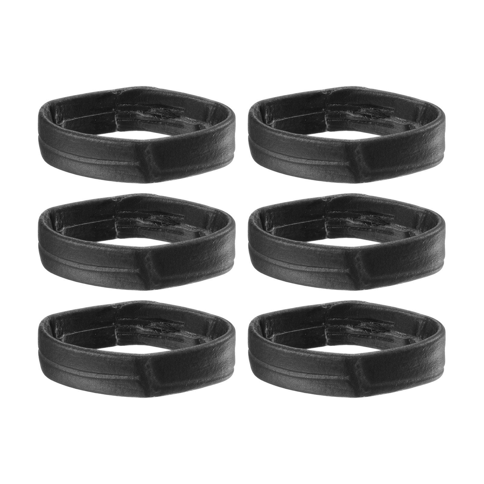 6 Pcs PU Leather Loops Retaining Ring for 24mm Width Watch Band, Black