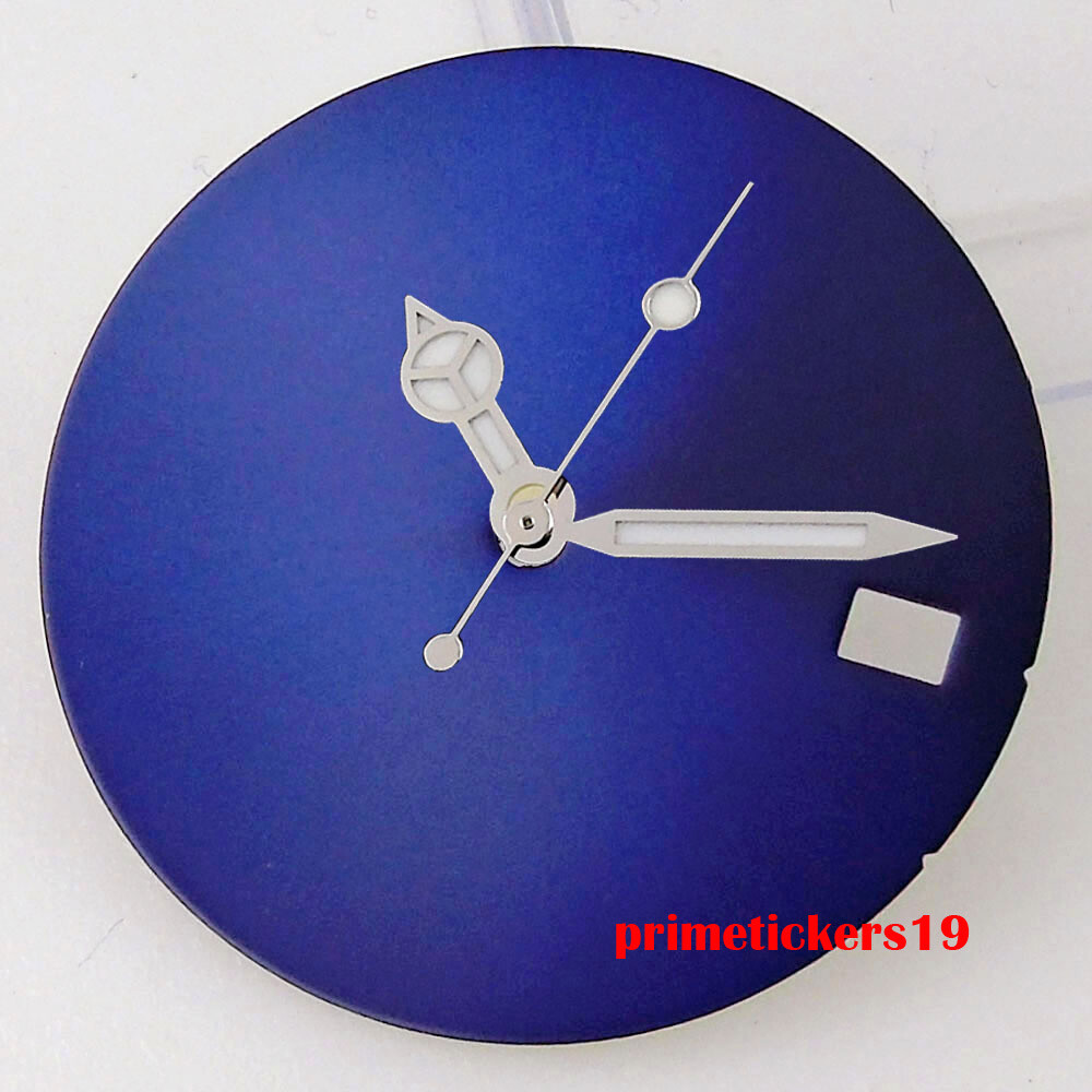 28.5mm Sterile Watch Dial Face Sunburst Date Window Hands Set Fit NH35 Movement