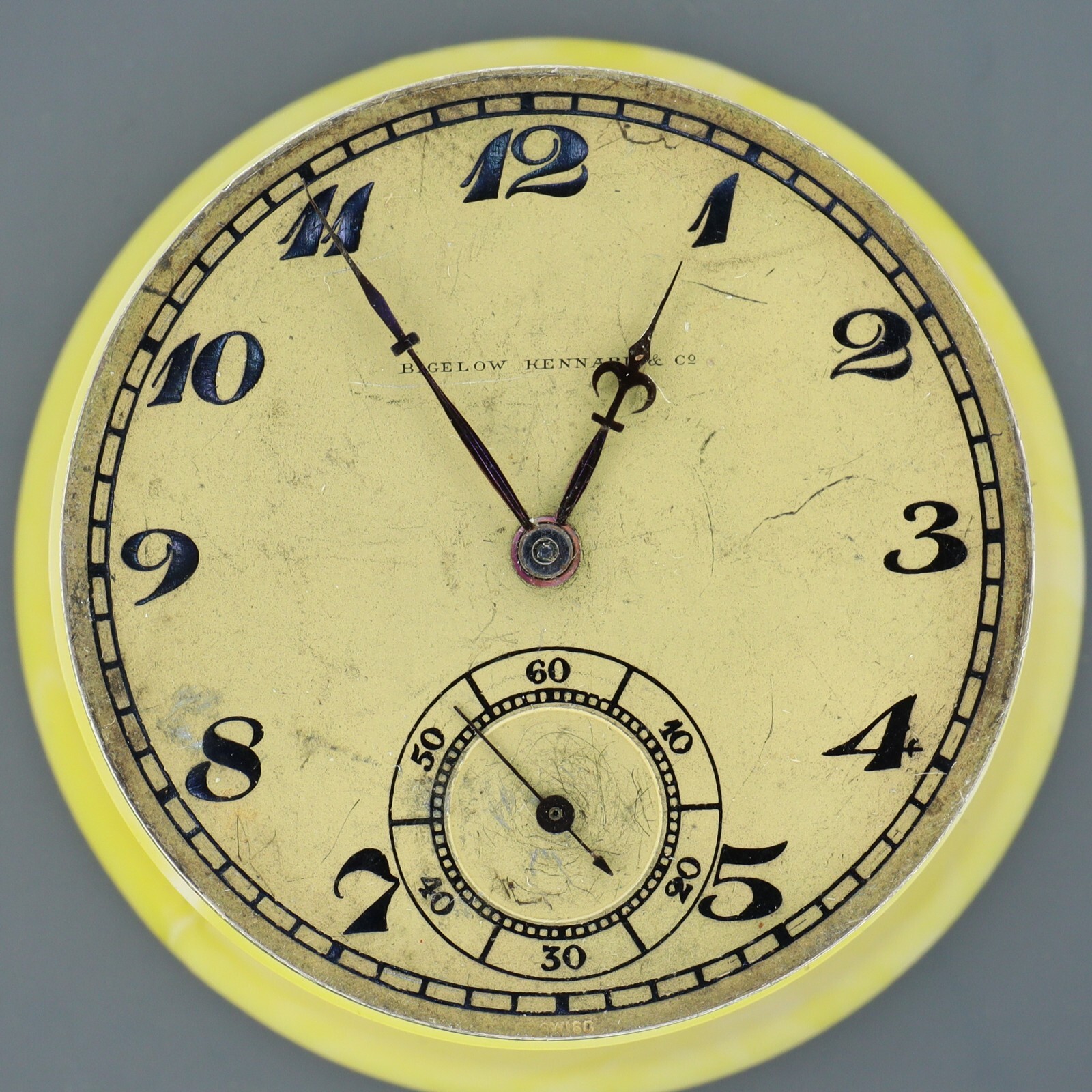 Parts / Repair Bigelow Kennard & Co. 17j 3 Adj. Ultra Thin Pocket Watch Movement